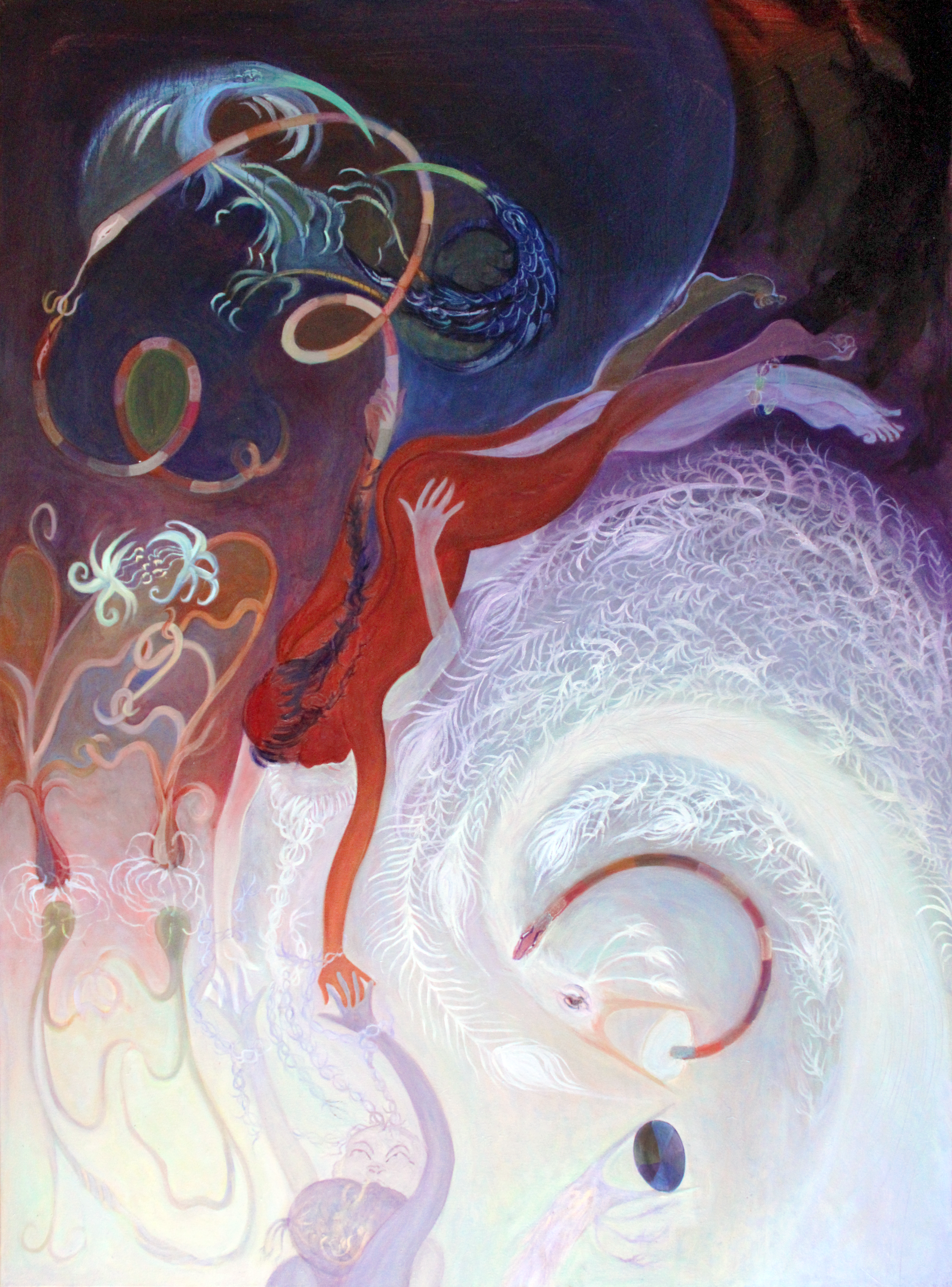 Tying a knot, oil on canvas, 36" x 48"