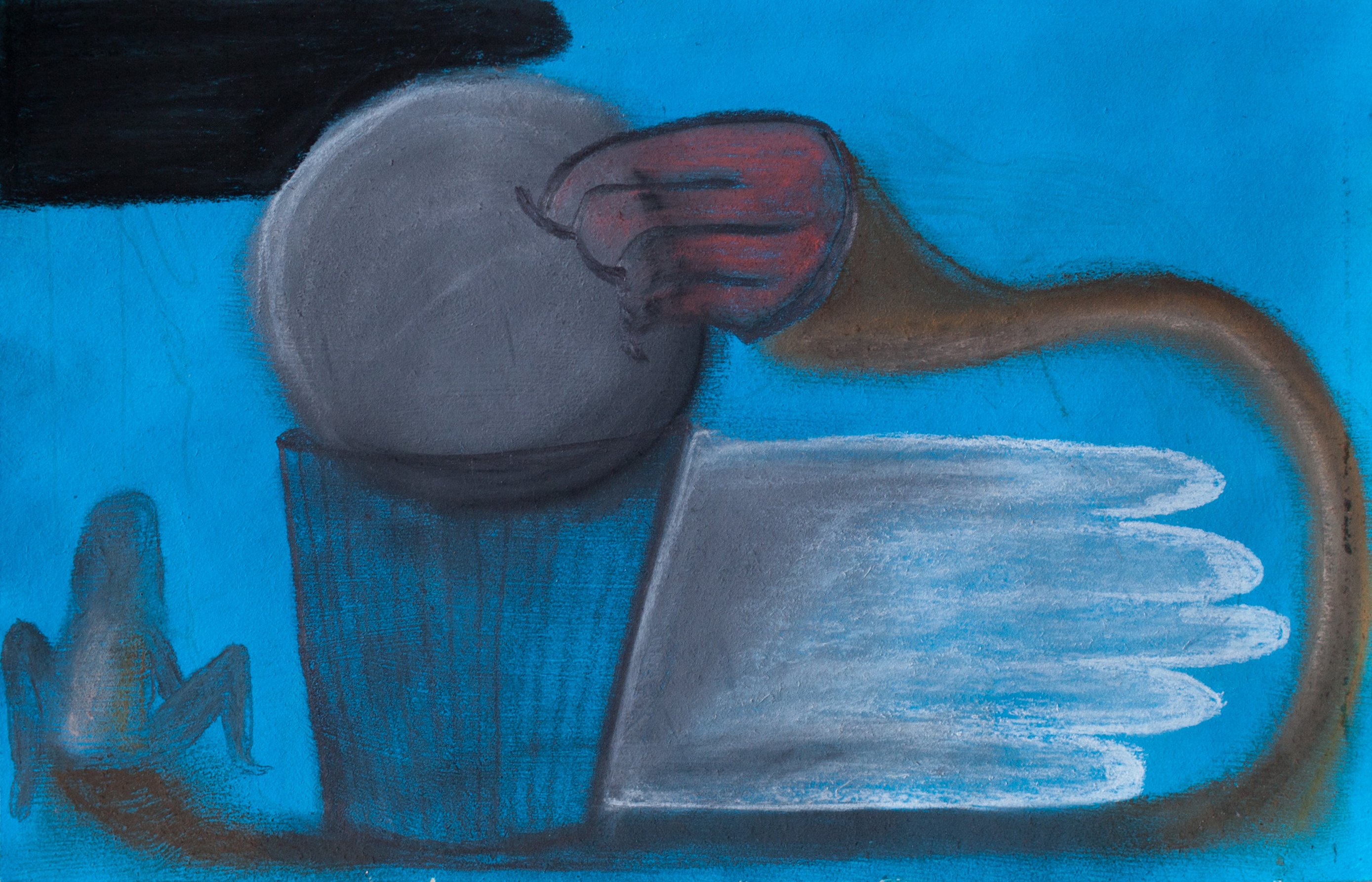 femme lune pouelle, 5.5 x 8.5 in.