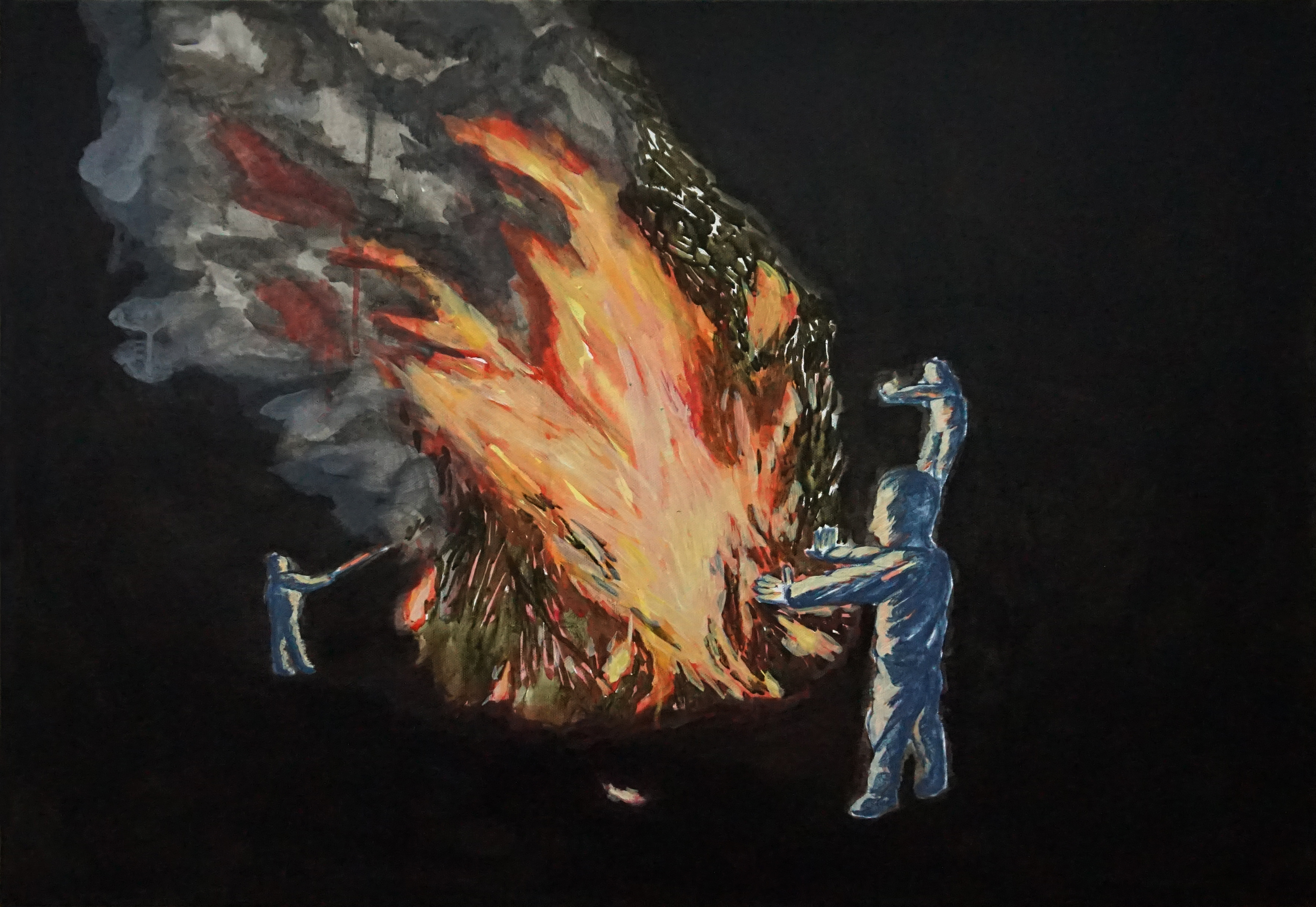 기념,불꽃,놀이 Celebrating, fireworks, playing_acrylic on canvas_50x73cm_2017