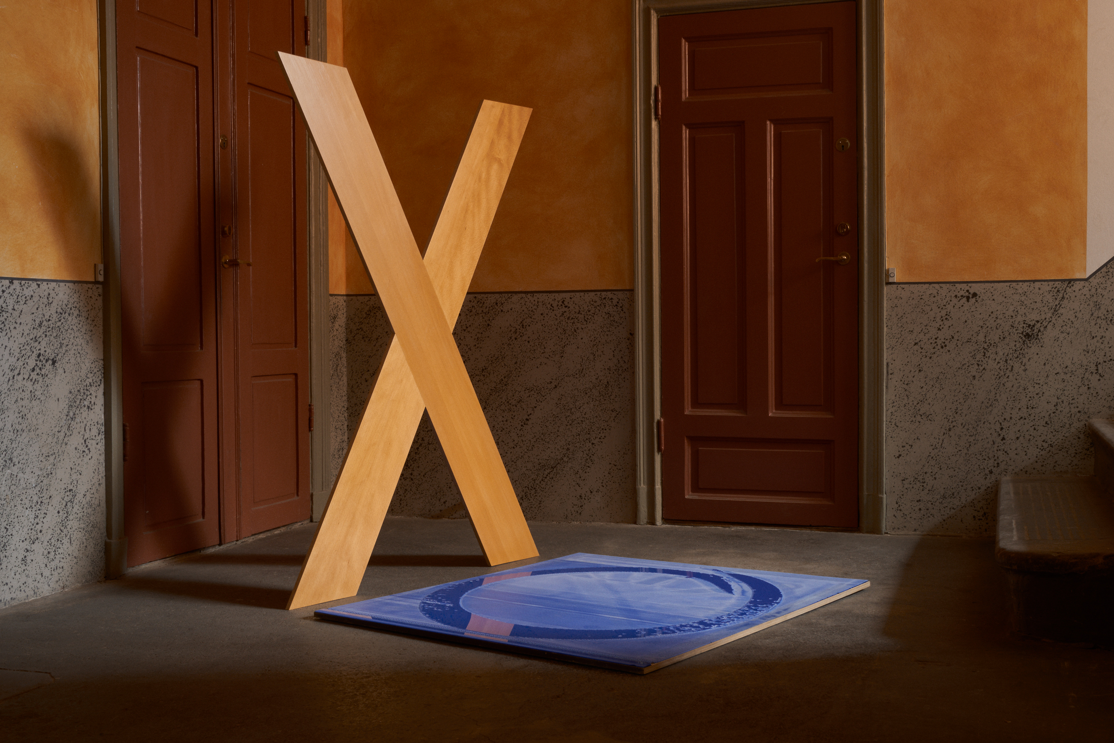 IMG_5829.JPG (DSC7710), 2017  Beech veneer, masking tape, CNC-milled acrylic glass, marine plywood  Varying dimensions