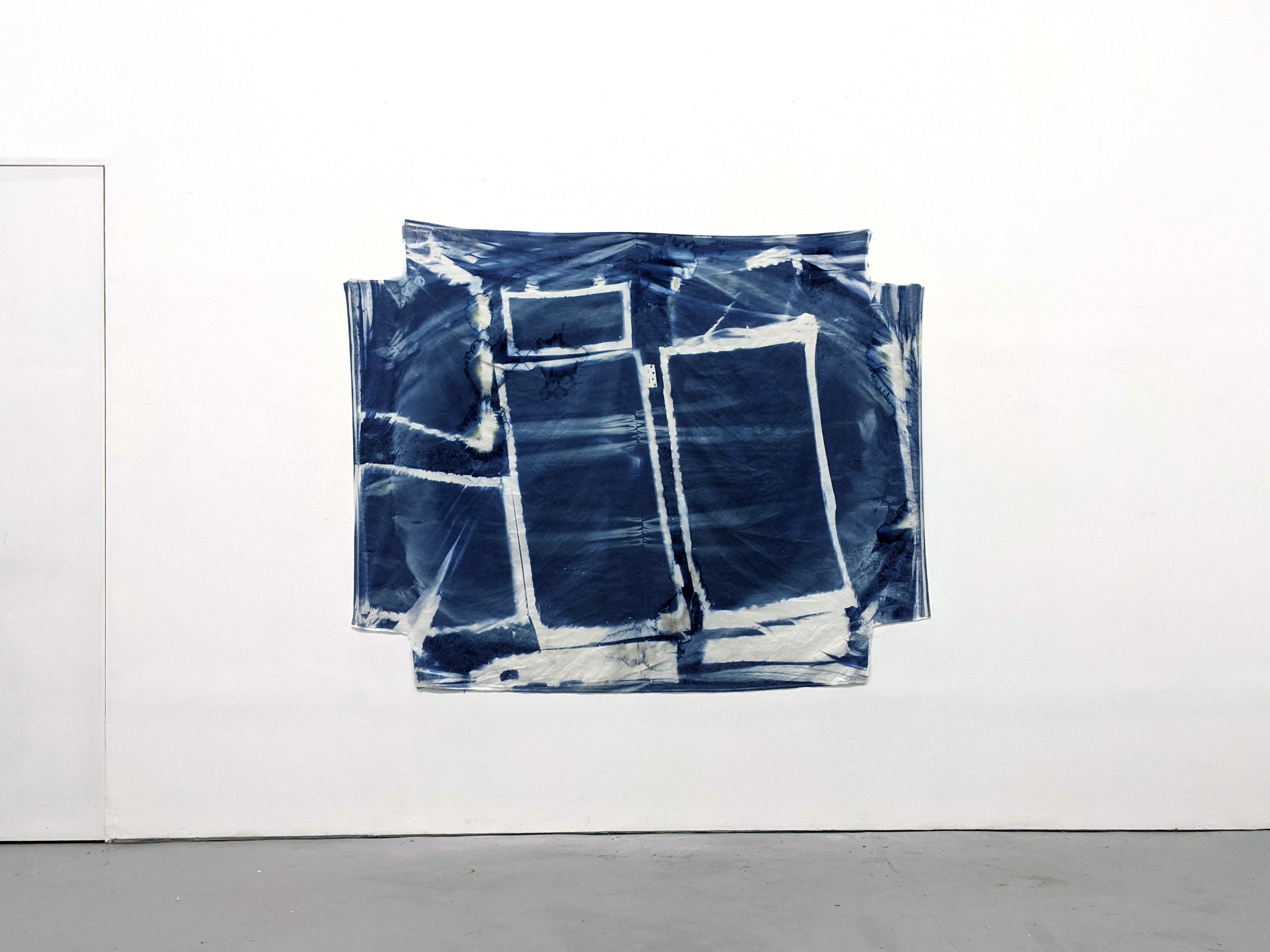 Locked in a View, cyanotype on cotton, Bomb Factory Arts Foundation, 2020