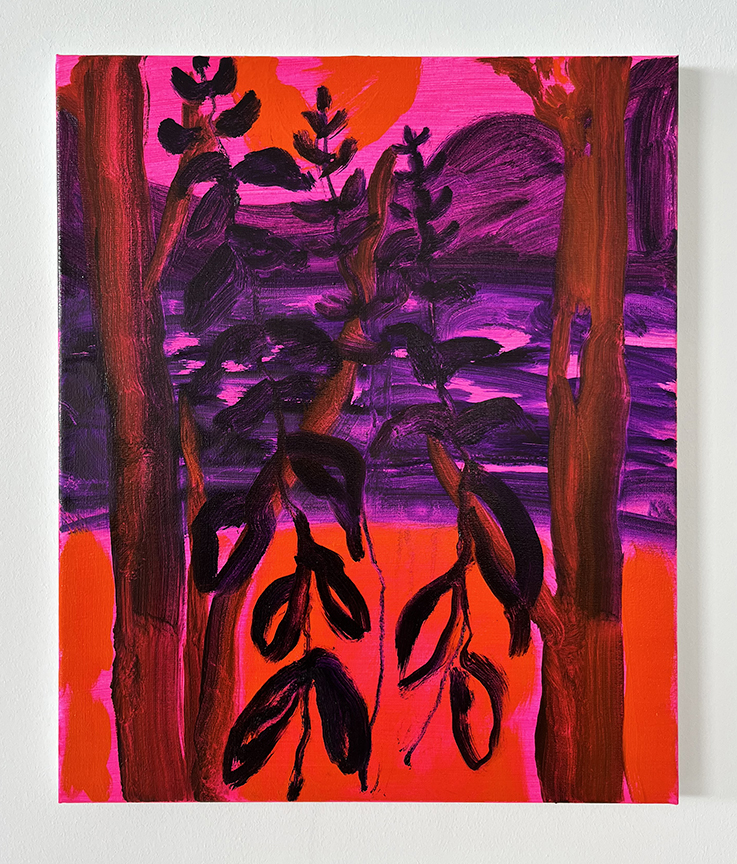 Sunset at Traunsee, magenta 2, 2025Oil on linen23.6 x 19.7 in.60 x 50 cm