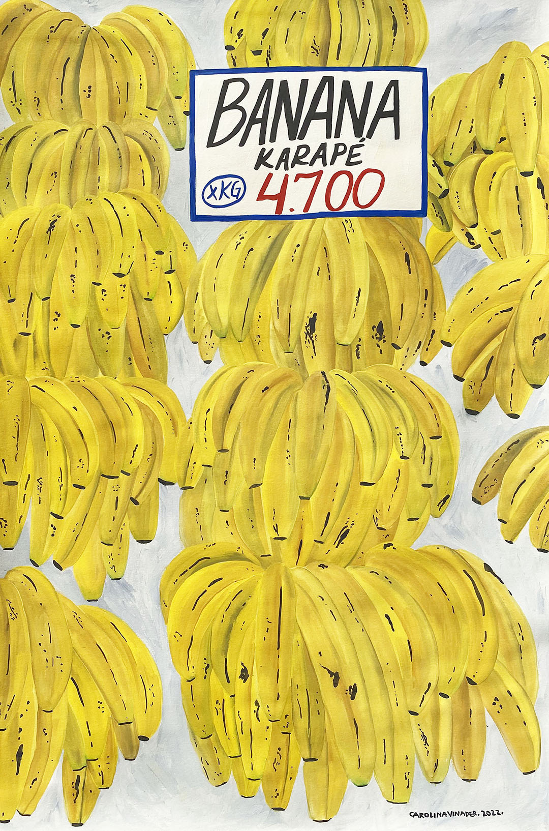 Bananas - Gouache sobre papel, 32,5 x 50 cm. 2022