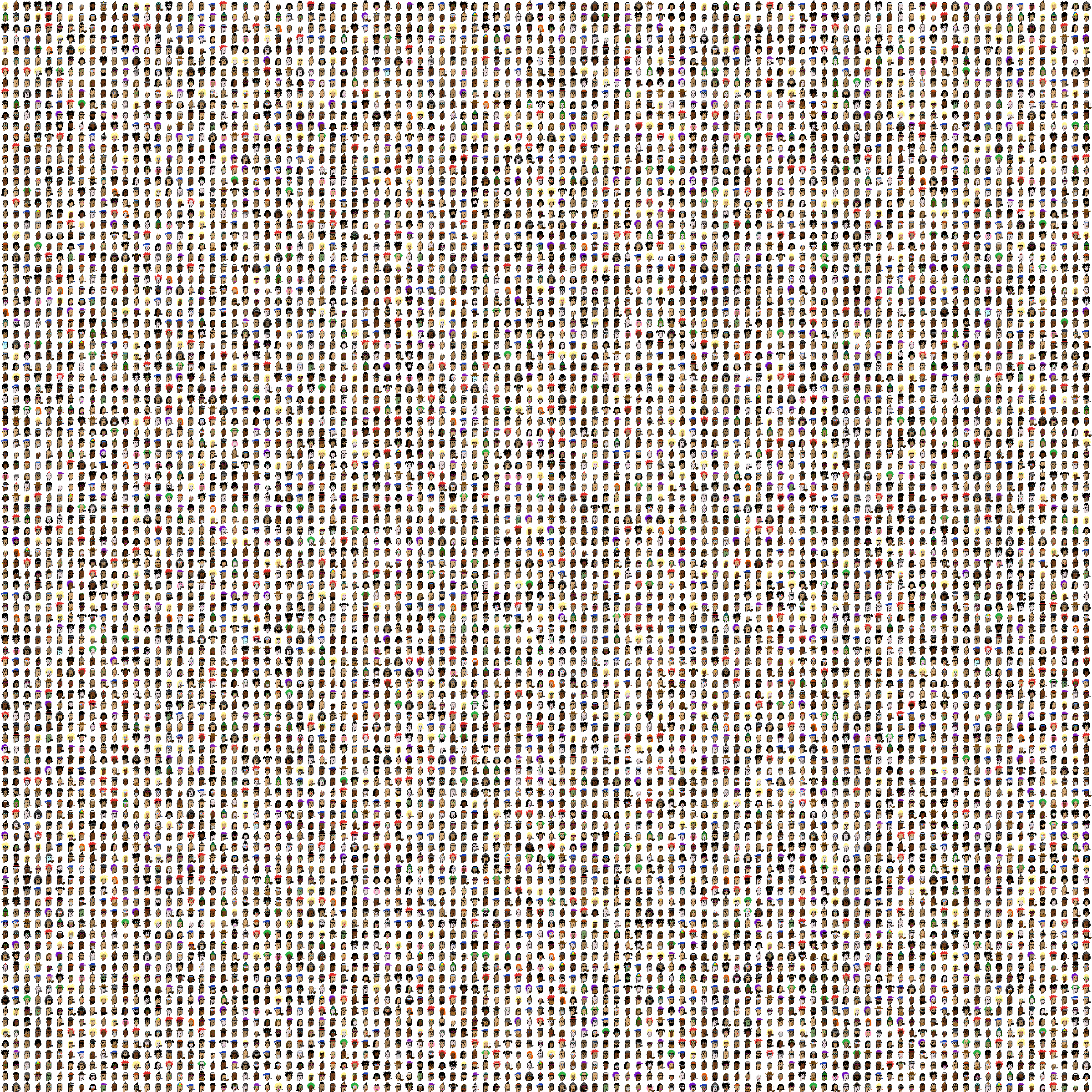 To find your CryptoPunk using its token ID, count the punks from left to right, top to bottom until you reach your token ID.