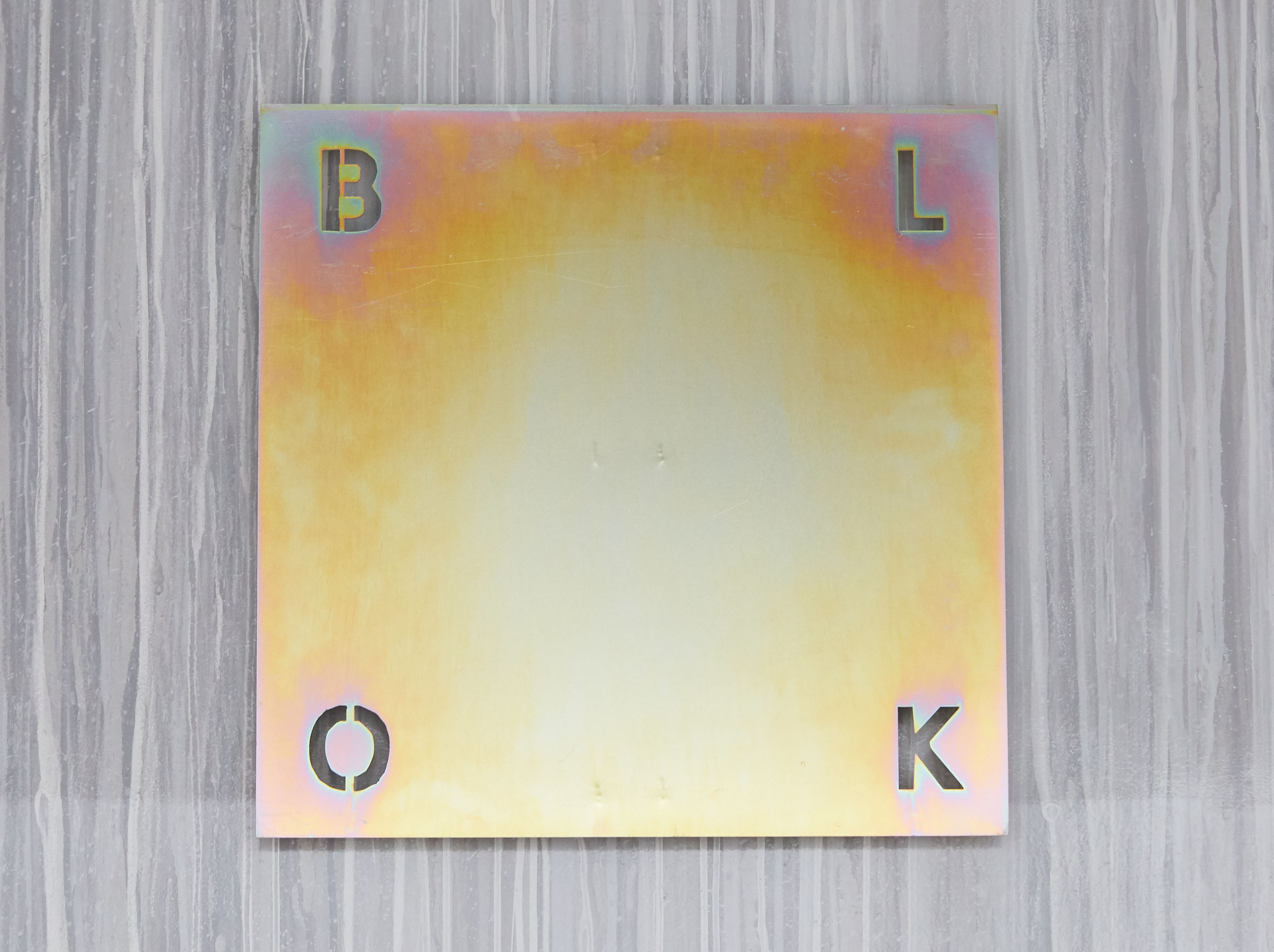 Shoreditch sign; laser cut hot rolled dry steel / Drip painted wall by Annie Millar