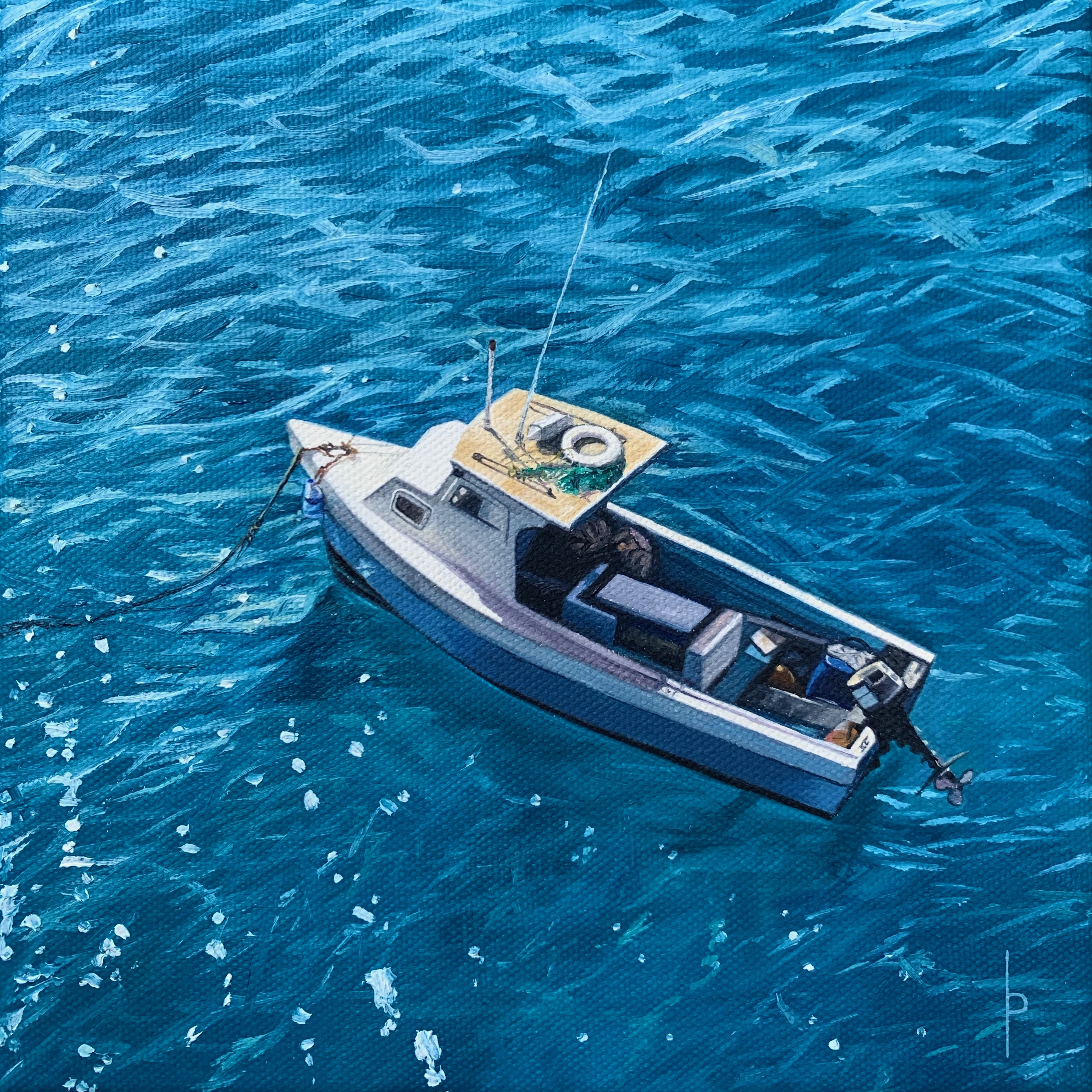 Fishing Boat I 2021 Oil on Canvas 8"x8" SOLD