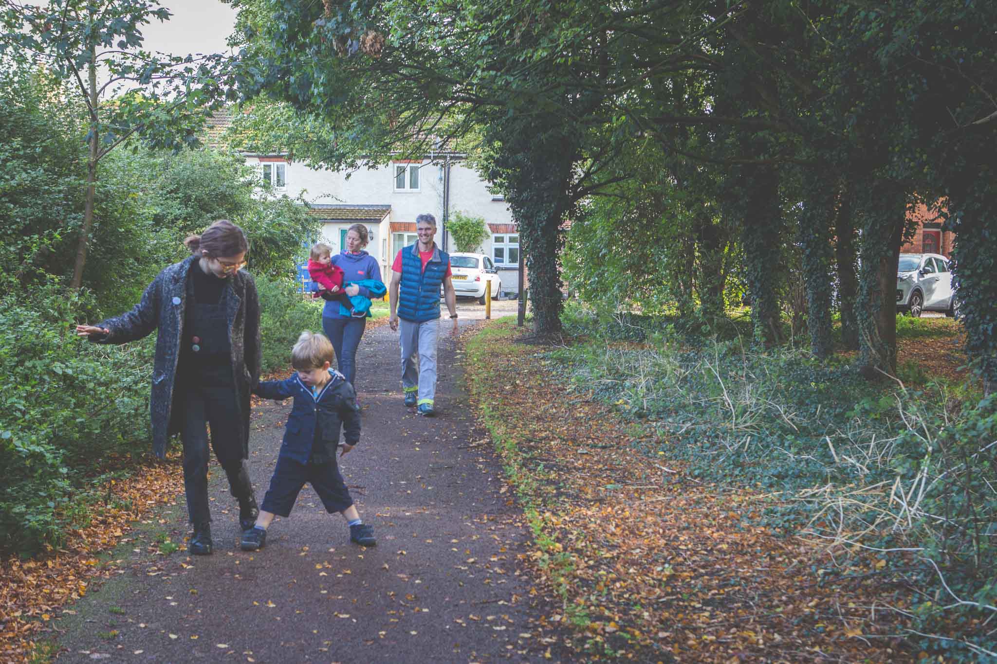 Freya, Richard and Petra in Bradwell Village