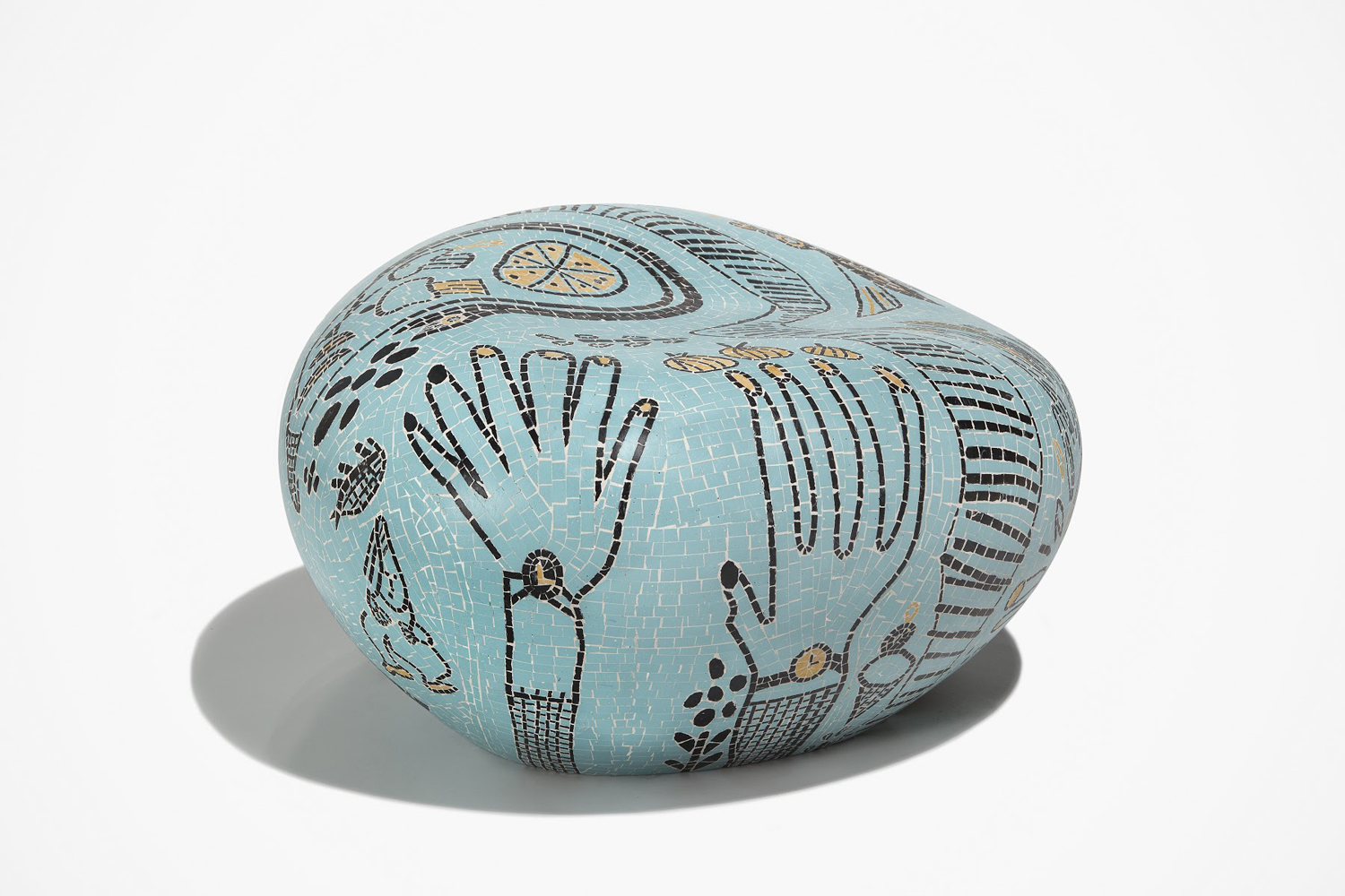 “Two Watches,” 2019, fiberglass, stone, grout, 18" x 30" x 26”