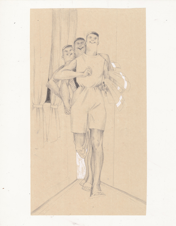 Yesmen / 2022 / Pencil and acrylic on rice paper / 14,5 x 26 cm