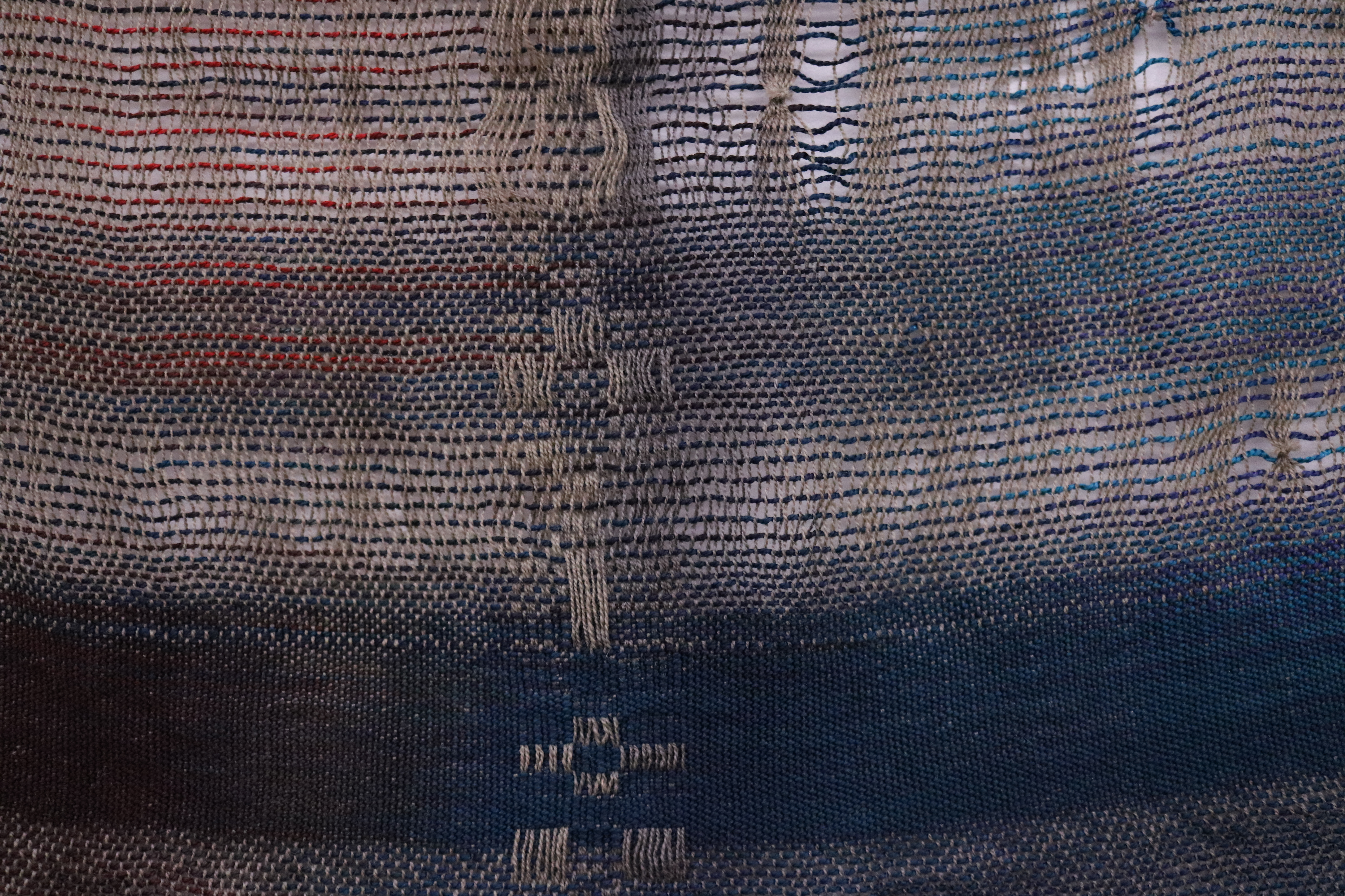 Sediment (detail), silk and wool
