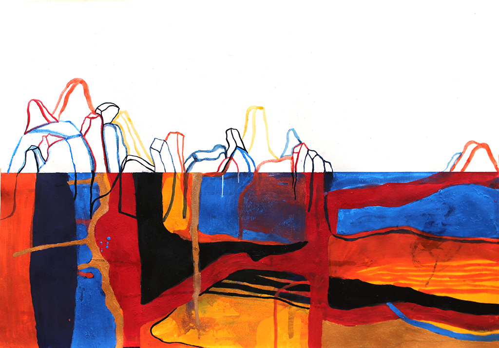 INTUIÇÃO, PIGMENTO SOBRE PAPEL, 42X60CM, 2016