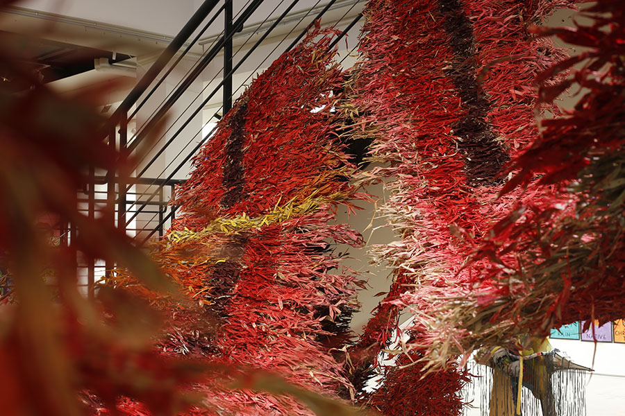  Installation View, San Diego Art Institute, bamboo, acrylic, flocking, dimensions variable, 2017