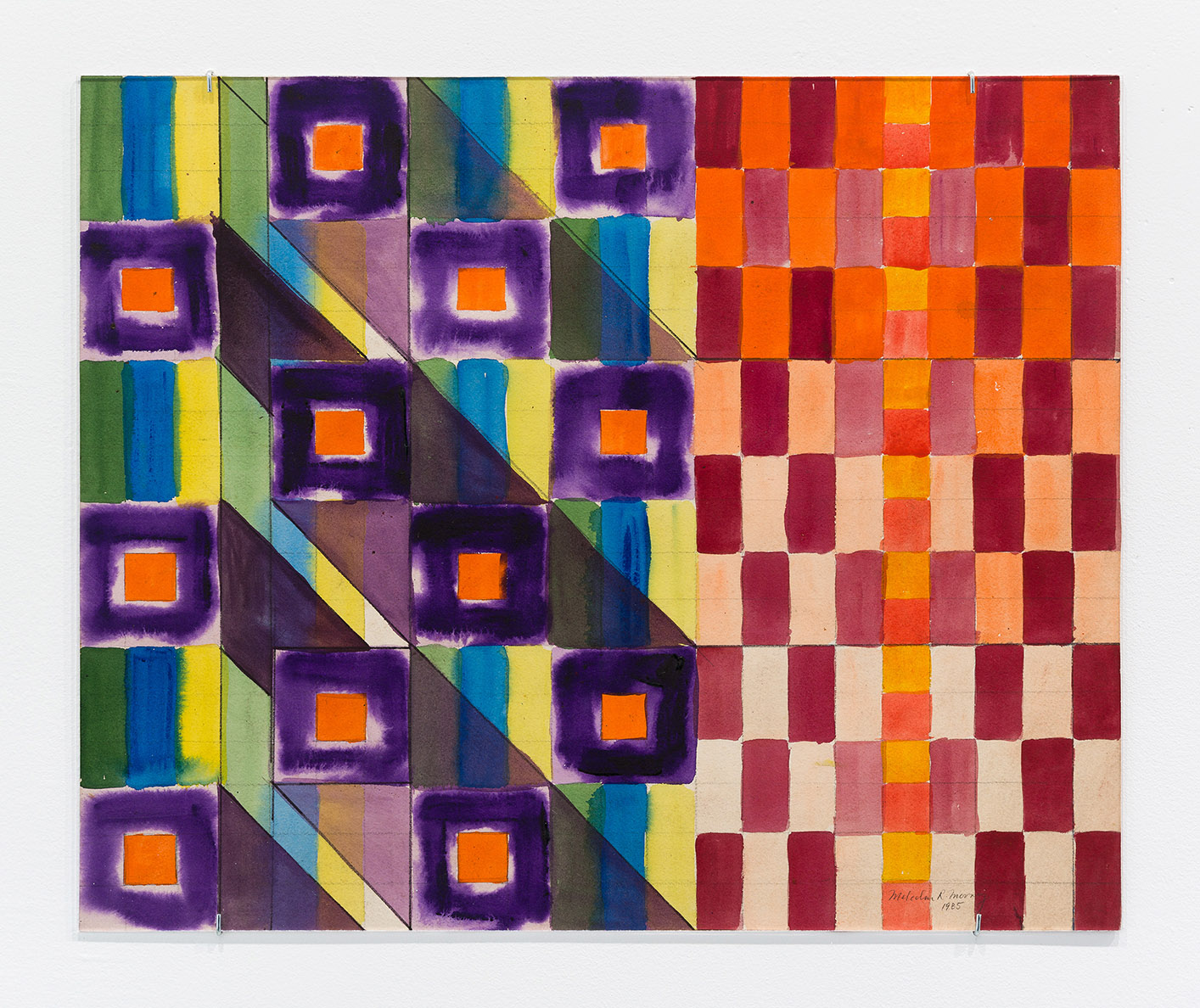 Kente vs. Tiles, 1985, watercolor on paper, 18 x 22 in. (45.7 x 55.9 cm.)