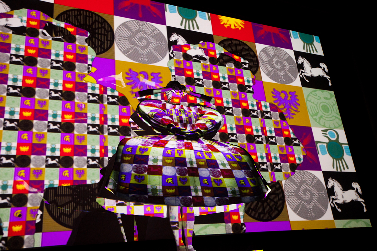 The Dolls, single-dancer expanded-cinema version created for Conversations at the Edge, November 15, 2015, at the Gene Siskel Theater in Chicago, curated by Amy Beste. Photo by Kurt Hentschläger