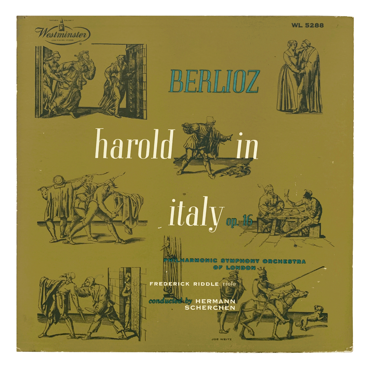 Westminster WL 5288 Hector Berlioz - Harold en Italie London Philharmonic Orchestra - Hermann Scherchen Design: Joe Weitz (credited)
