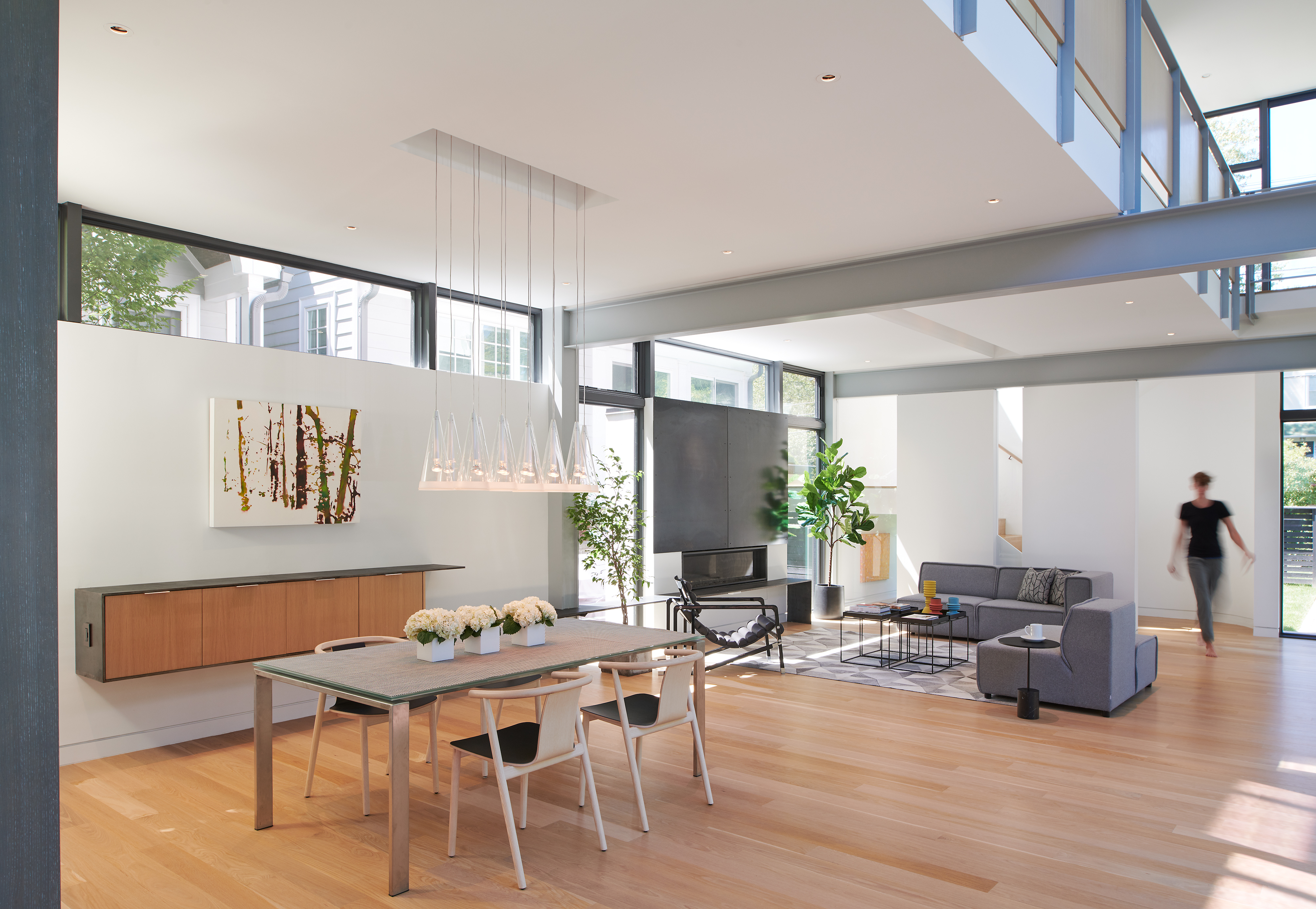 The dining and living spaces