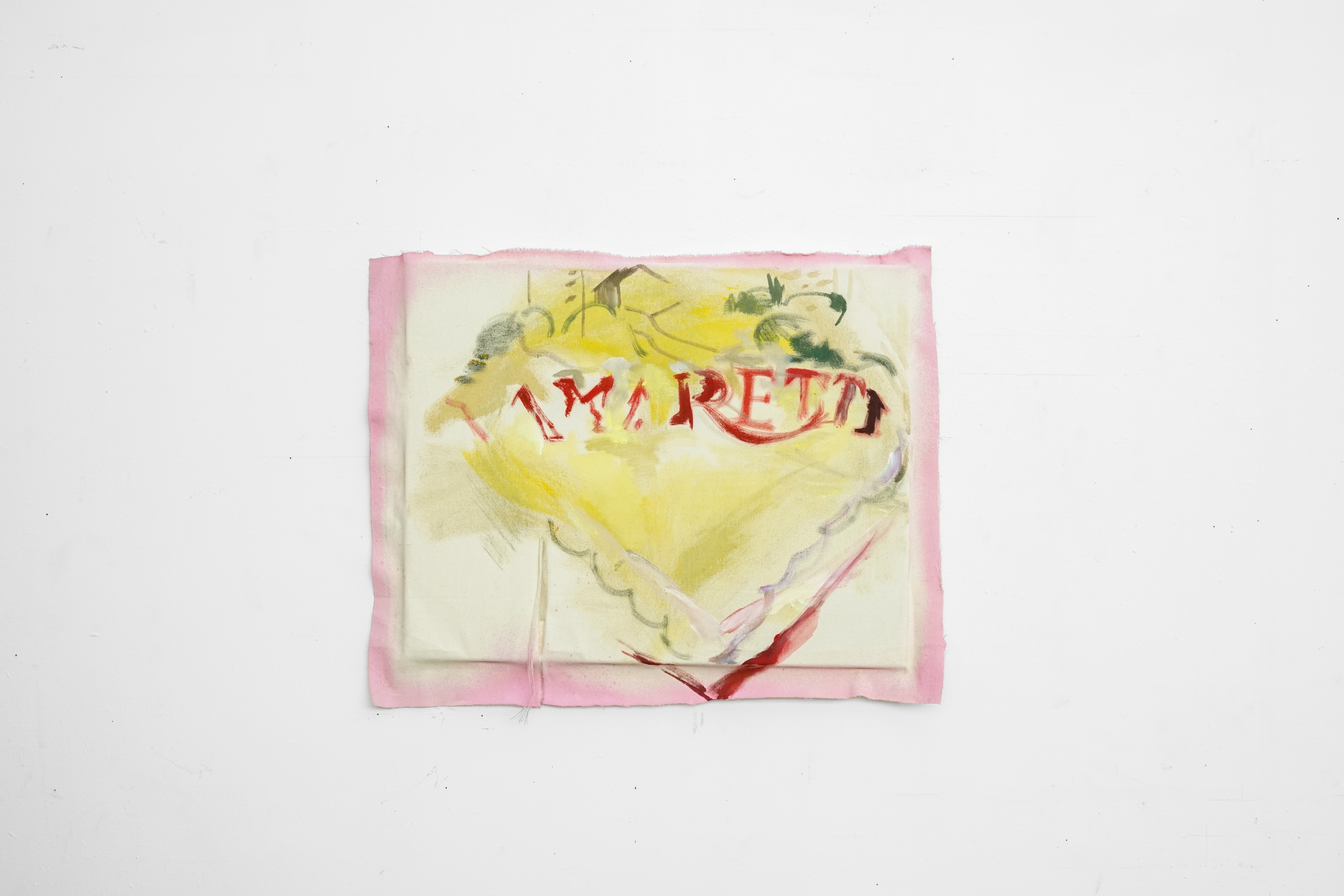 candy wrap, water soluble oil paint and acrylics spray paint on canvas, 61 cm x 48 cm