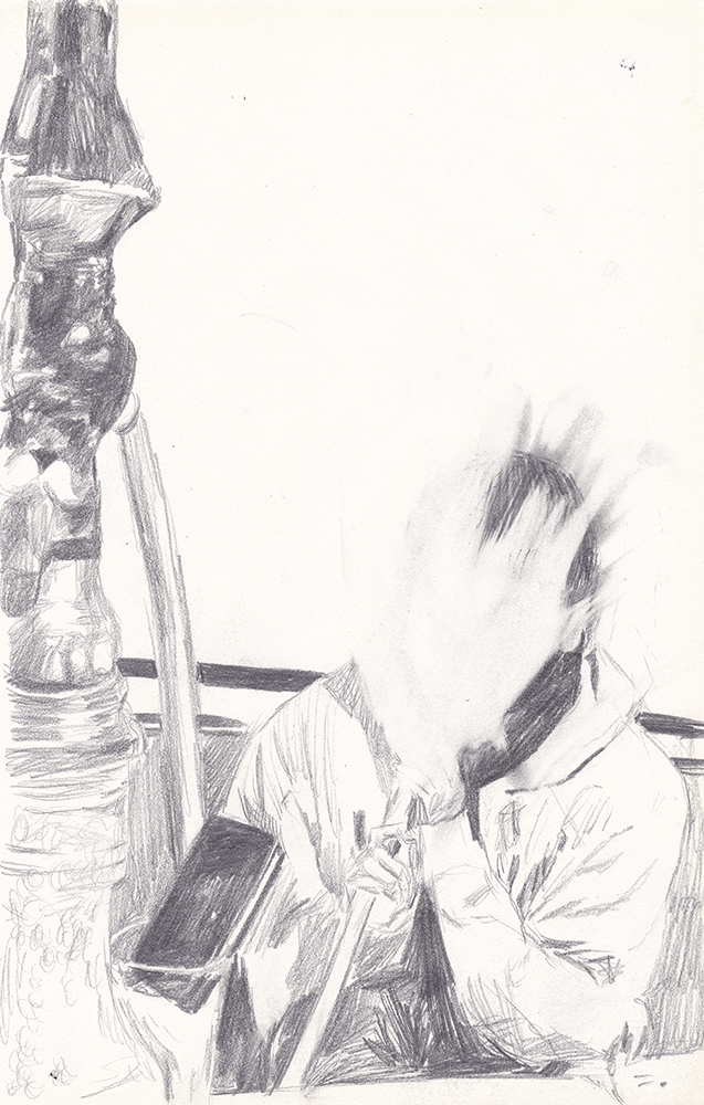 The smog explosion, 2018, pencil on paper, 24.1*17(cm)