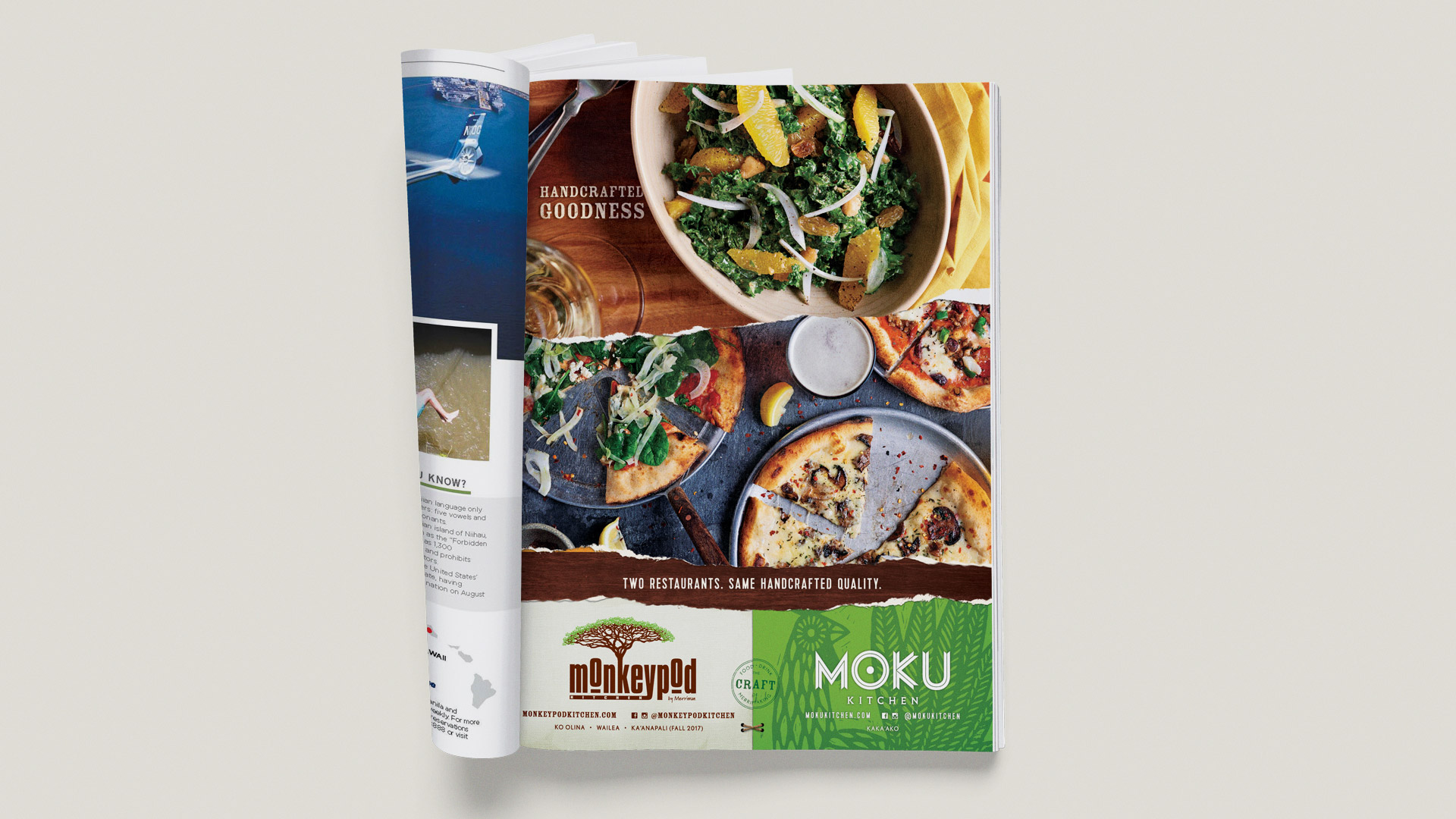 Monkeypod Kitchen Naauao Branding Design And Art Direction   Naauao MonkeypodKitchen HalfAd 