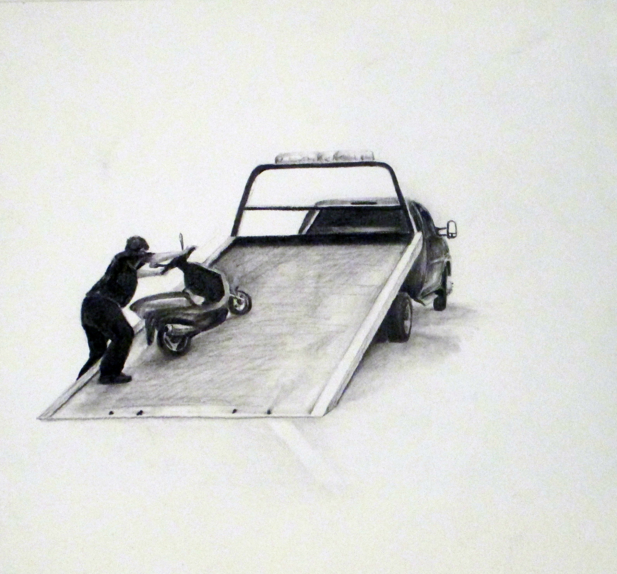 Repo, Charcoal on paper, 11"x14