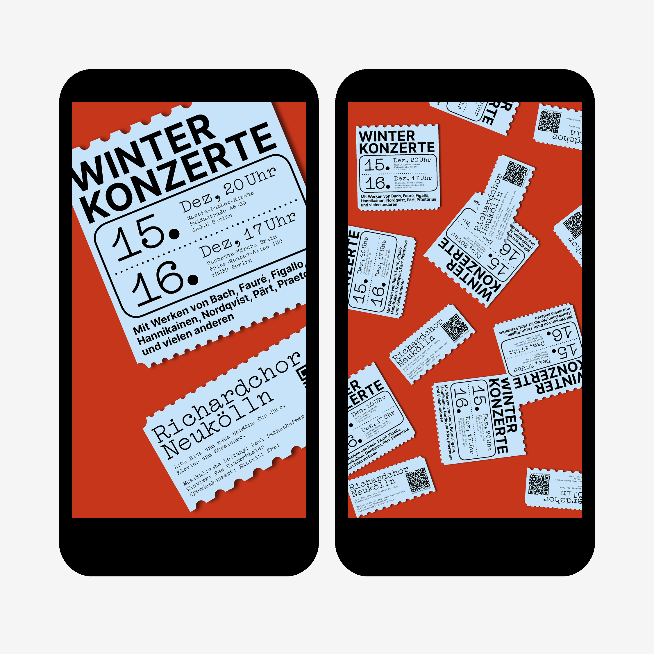 Poster and Social Media Assets for Richardchor Neukölln’s Christmas concerts