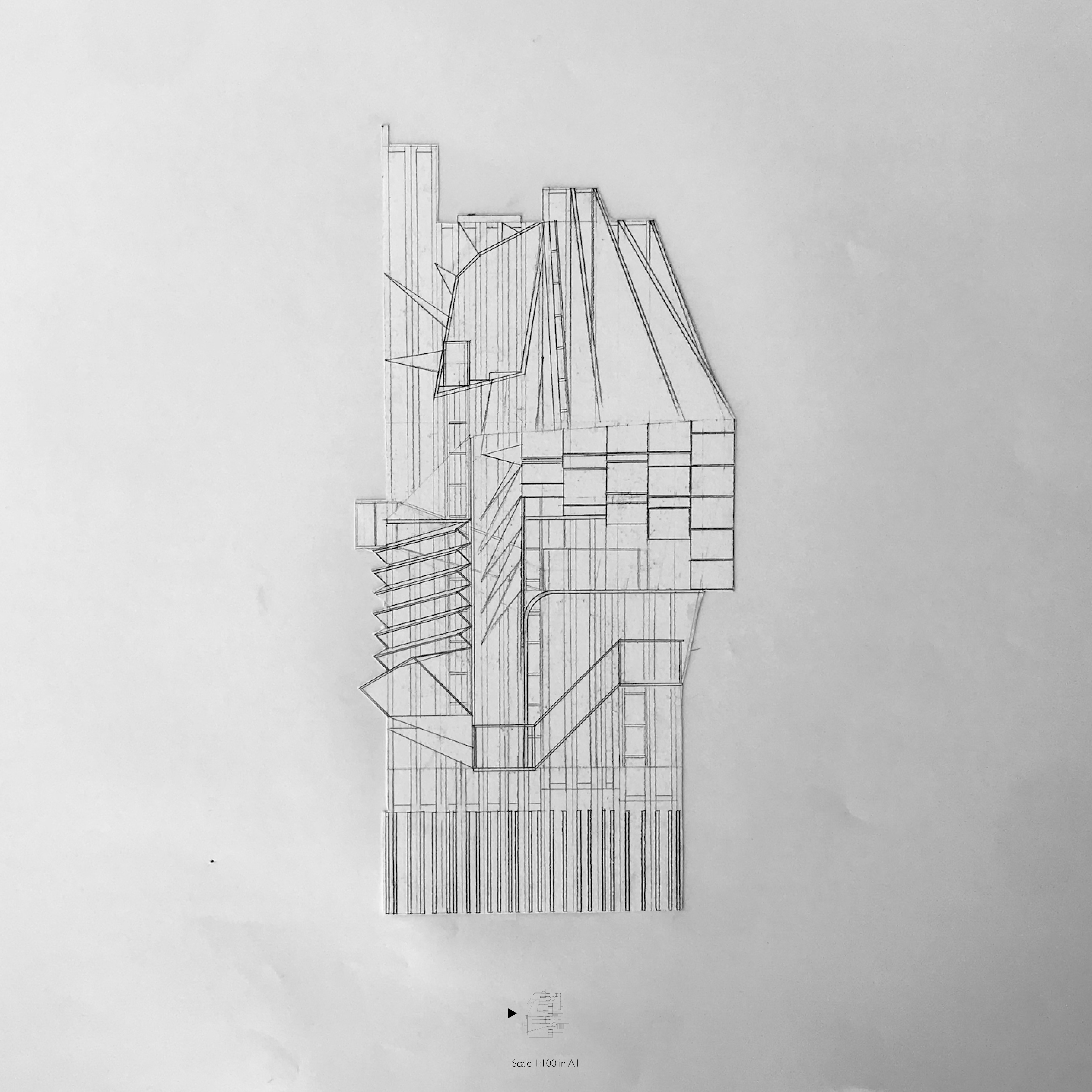  The rotating world: Facade hand drawing 