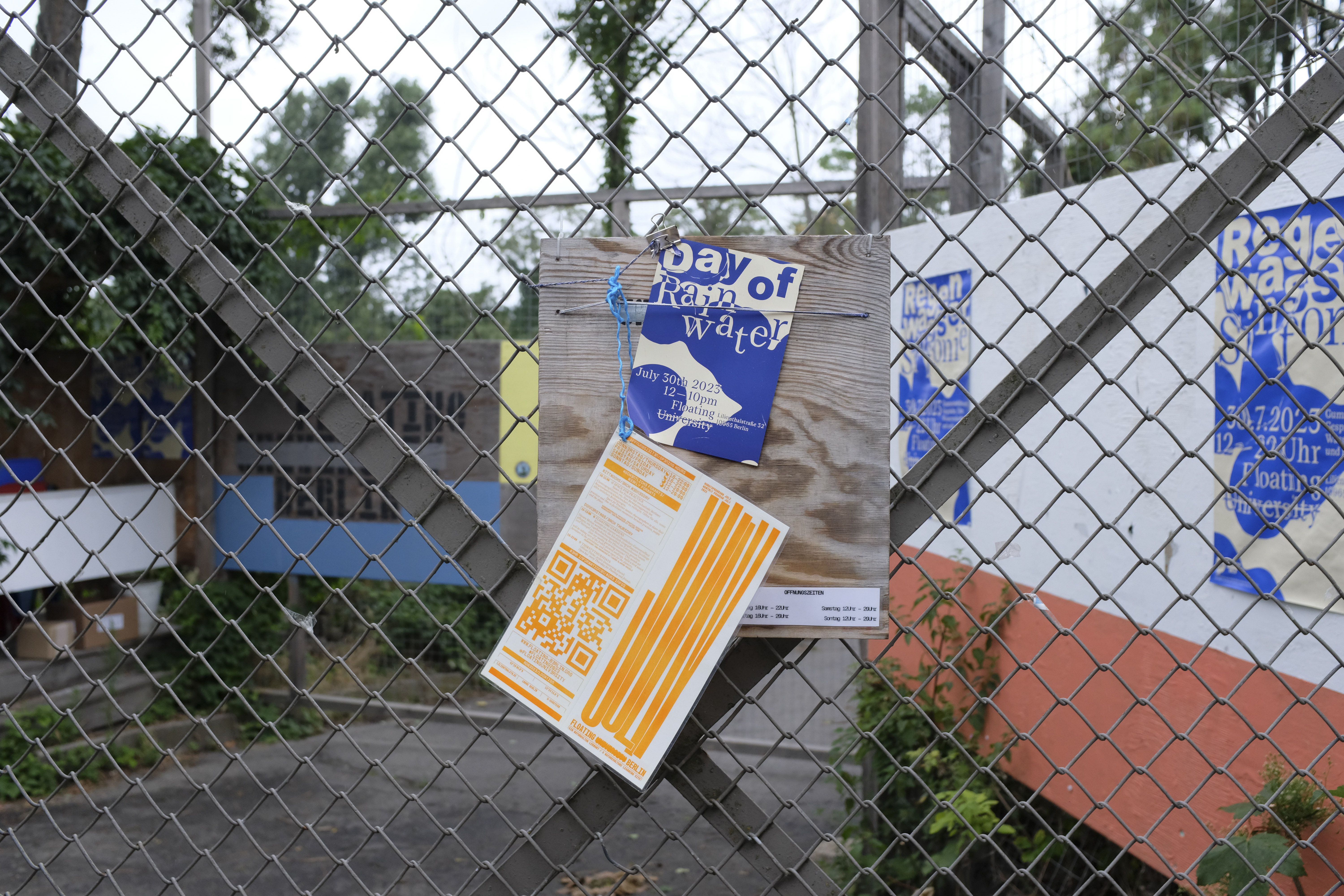 Poster and Flyer for Floating University:   Regenwassersinfonie (Part of Kultursommer) Berlin, 2023