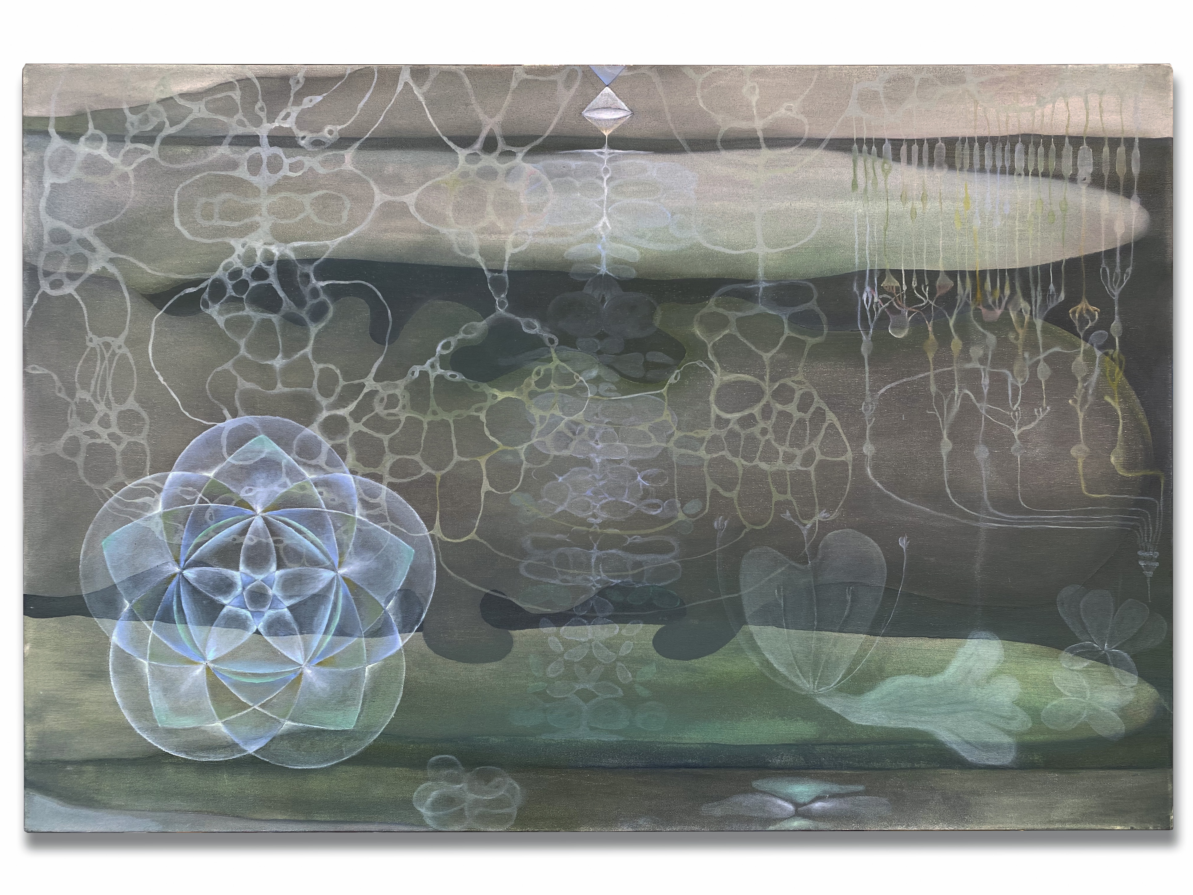 Looking Into the Field 3: Specters of the Far Away Past 2021 Oil On Canvas 24' x 36"