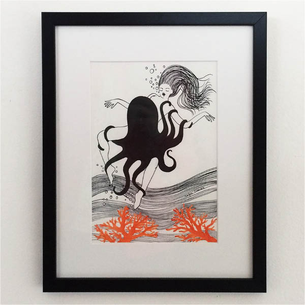 OCTOPUSSY III Original, framed