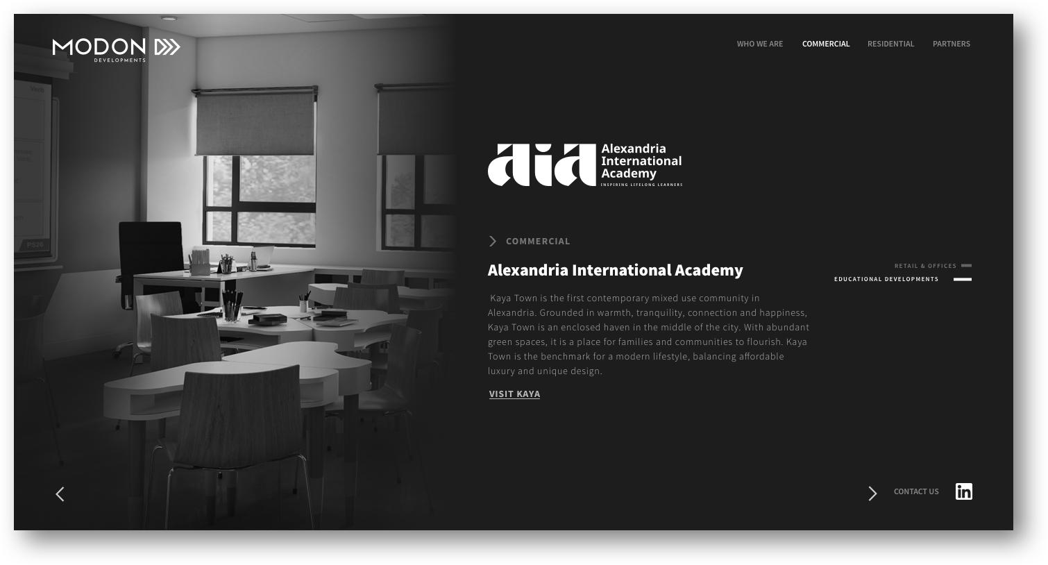 Commercial projects / Educational developments.
