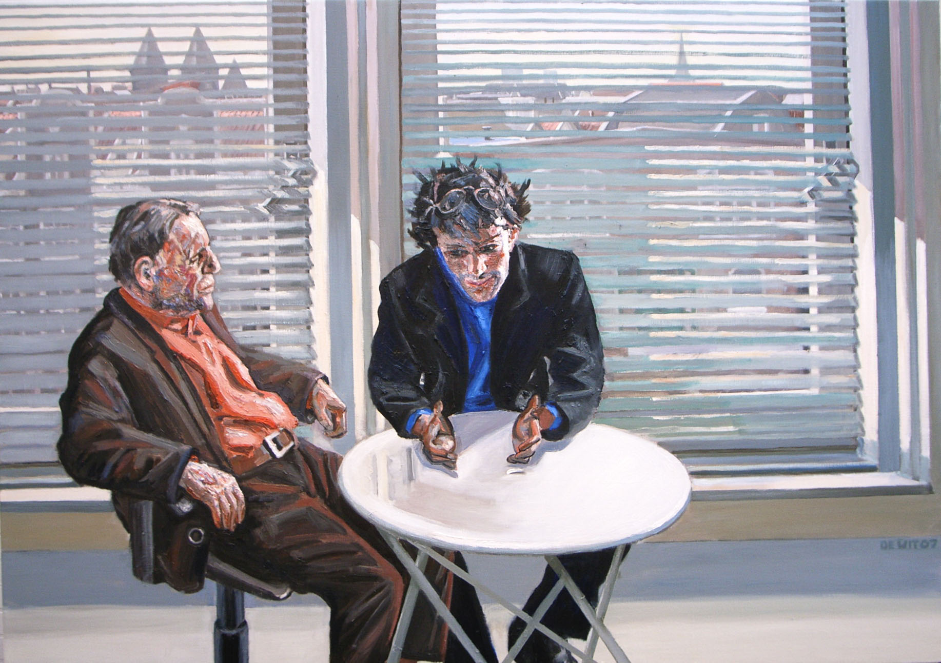 Salomon en zoon Ruben (Nee papa, dat begrijp je niet) 2007 - oil 110x140 cm