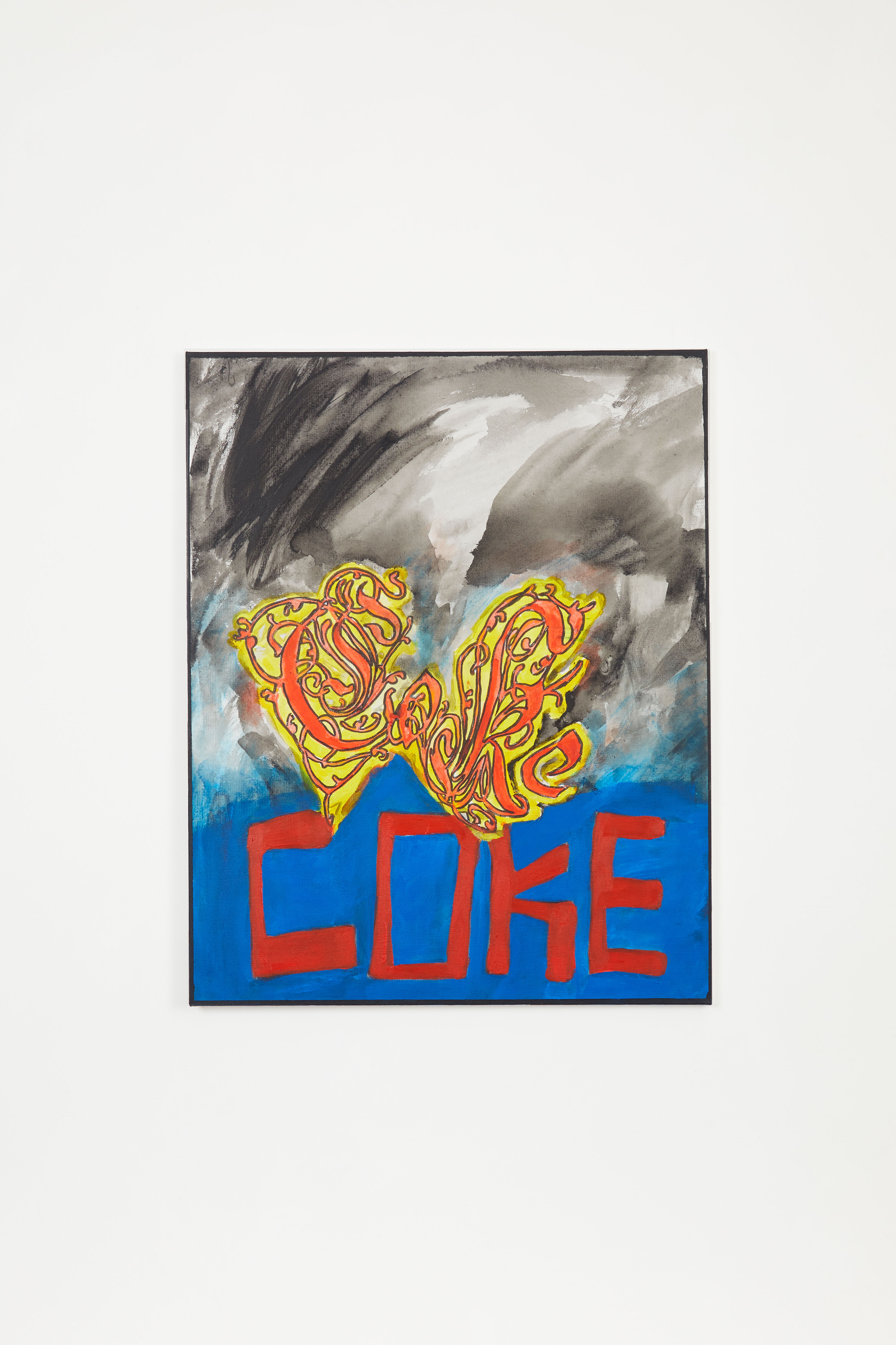 Untitled (Cherry Script Coke), 2020, Acrylic on canvas, 30 x 24 in.