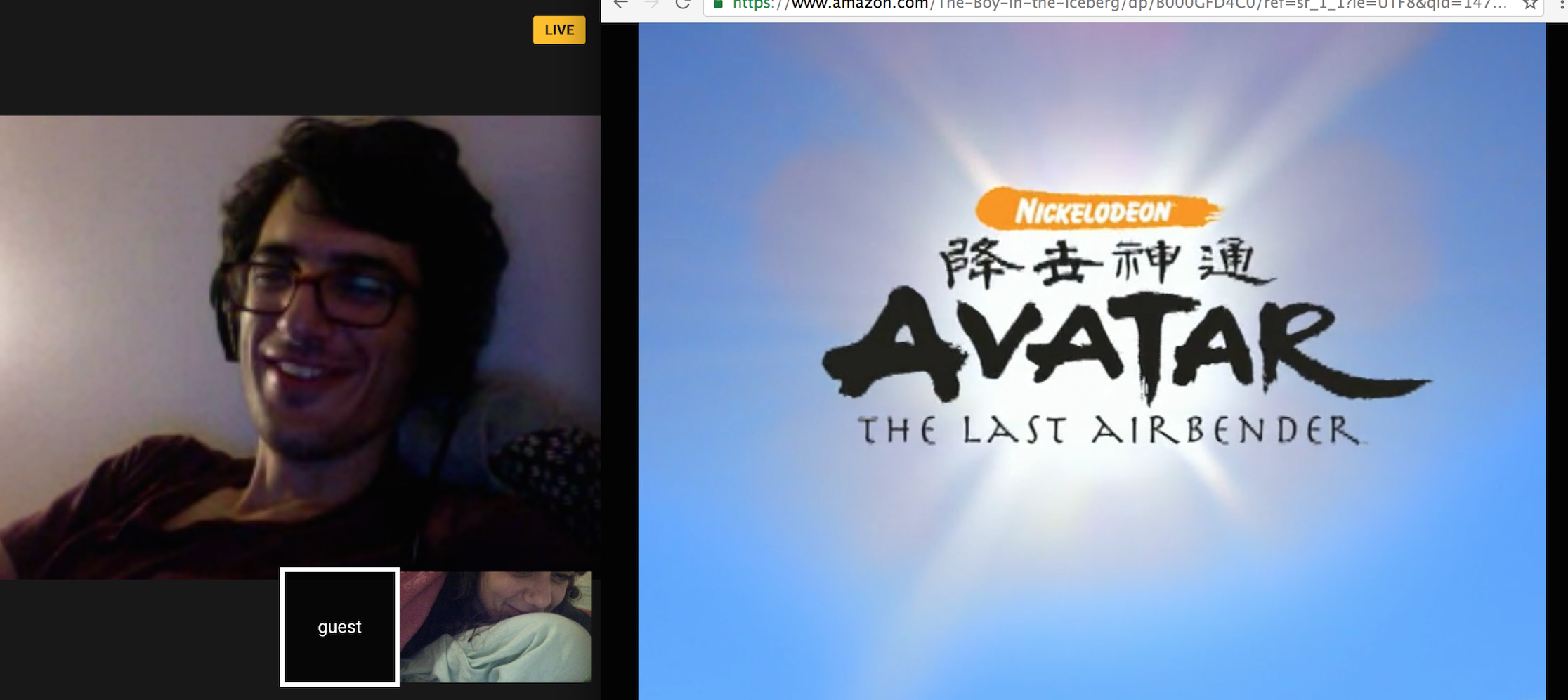 Screenshot from Experiment 2.1: Live Hangout, TV Watching