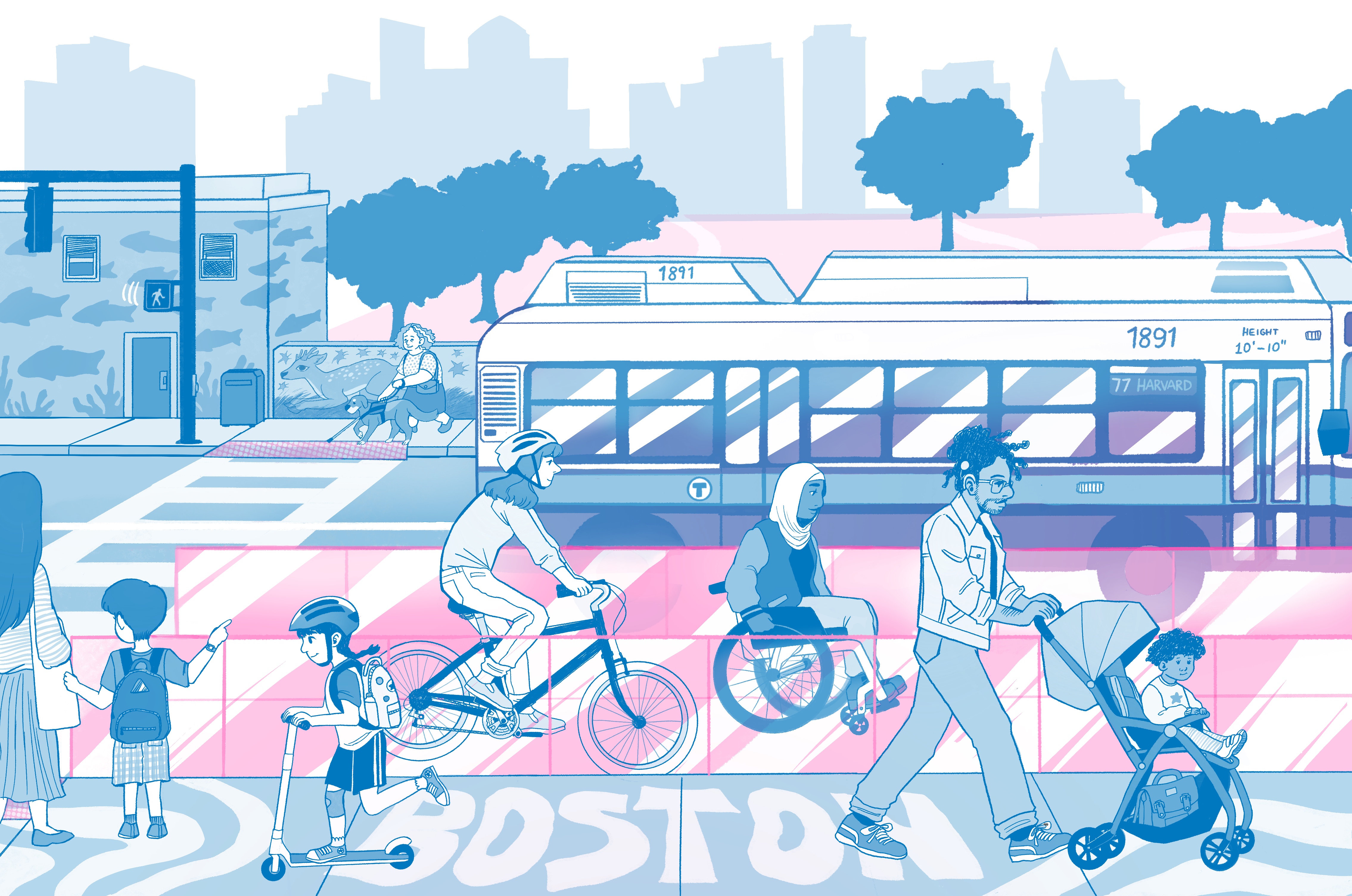 Illustration for zine "Manifesto Against Defensive Design" by Ellice Patterson. 2023.