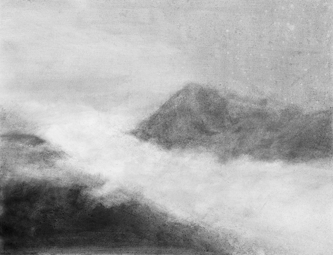 Pluie (III)gouache on paper mounted on canvas86 x 113 cm, 2017