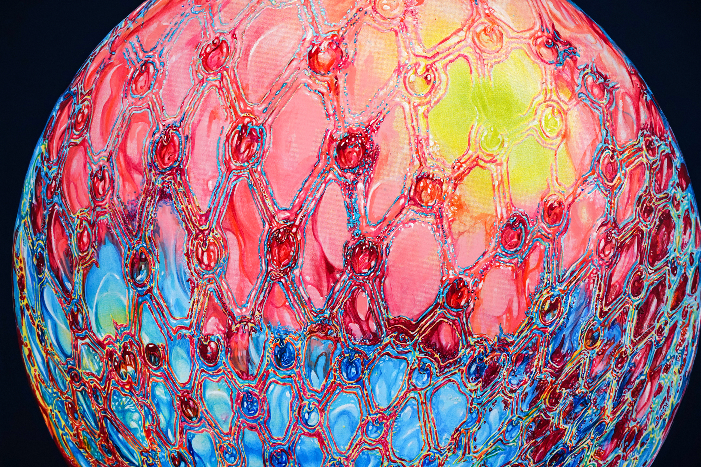 Pearls 2 (Primary Structure) 2021-2024, acrylic and CMYK silkscreen on Somerset Satin paper, 91.44 x 76.2 cm / 36 x 30 in