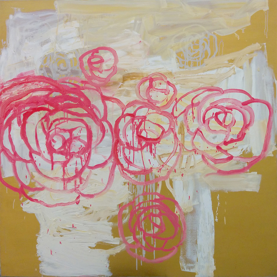 35,001 Roses, 2014, oil on canvas, 60x60in