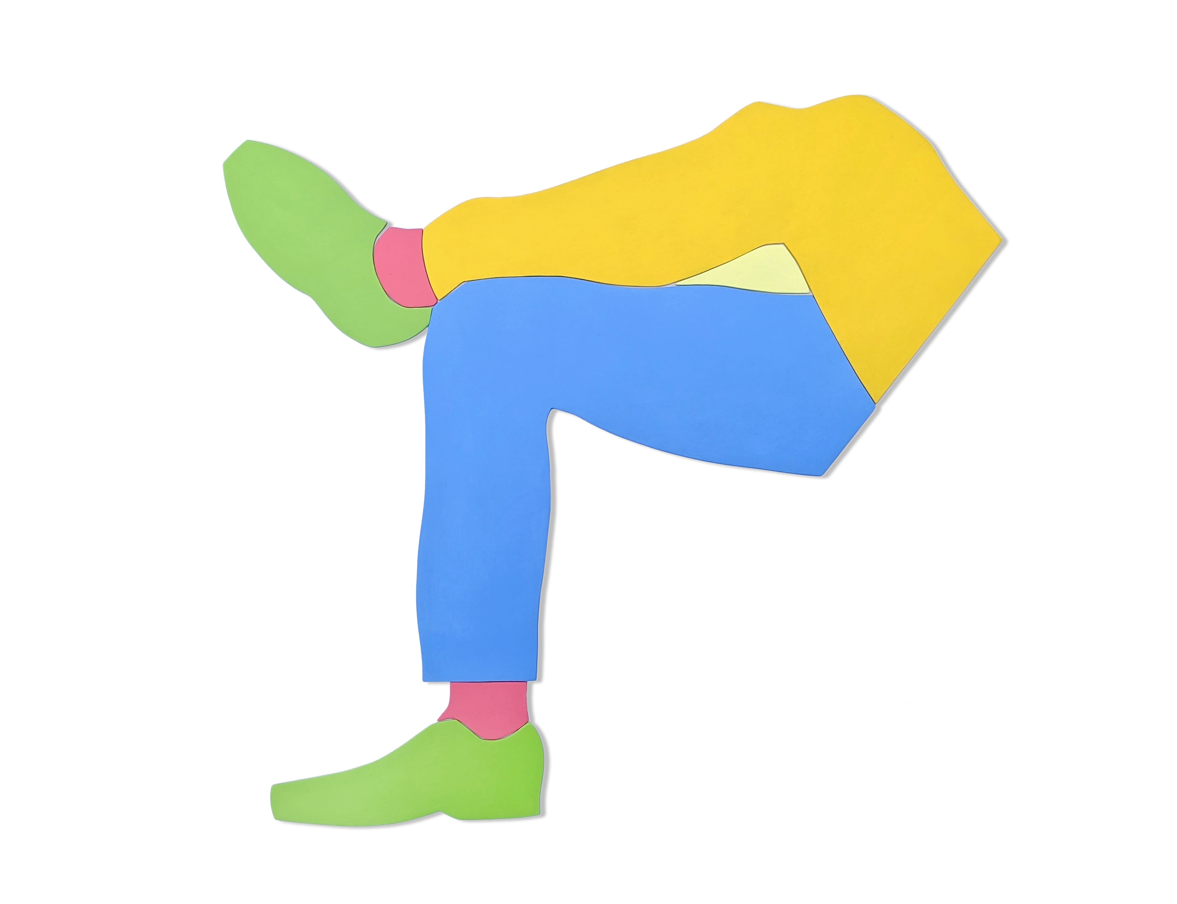 Crossed Legs, wall-piece, acrylic on board