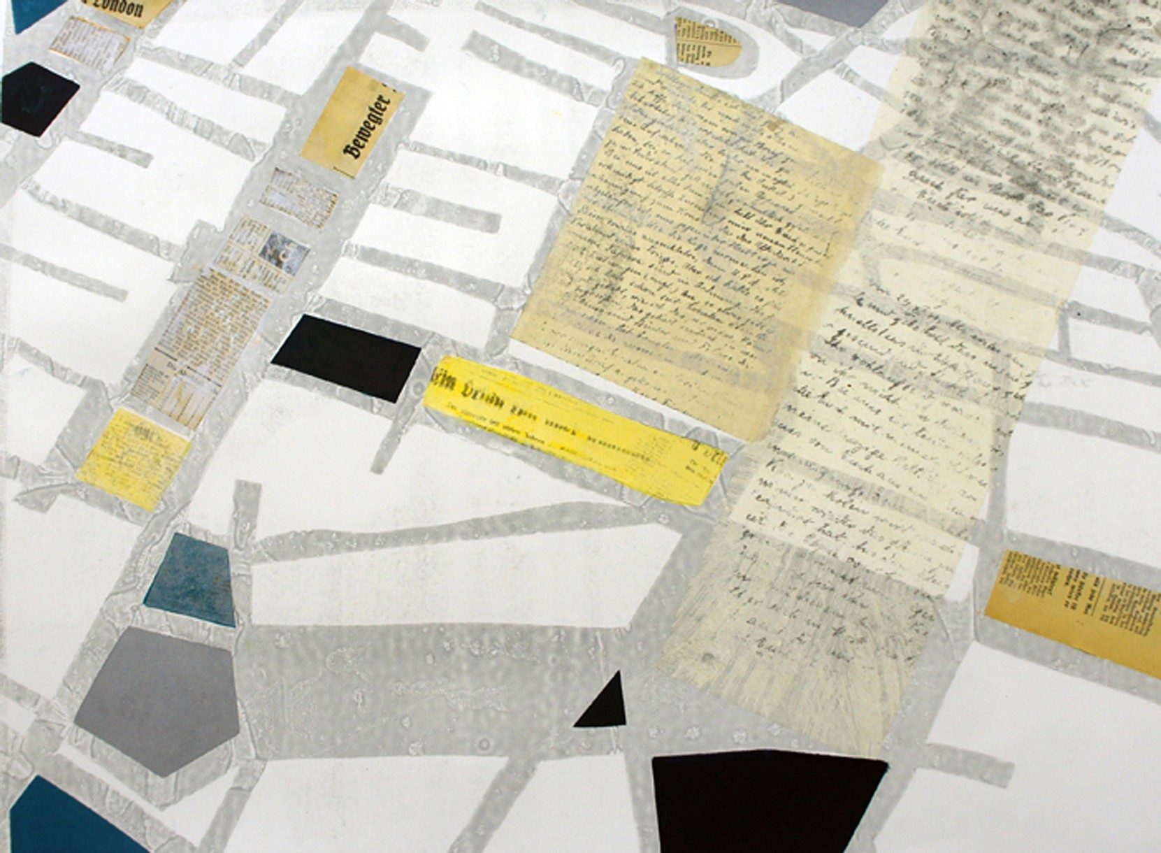 Untitled 4, Monoprint with Chine Colle and collage, 22" x 29½"