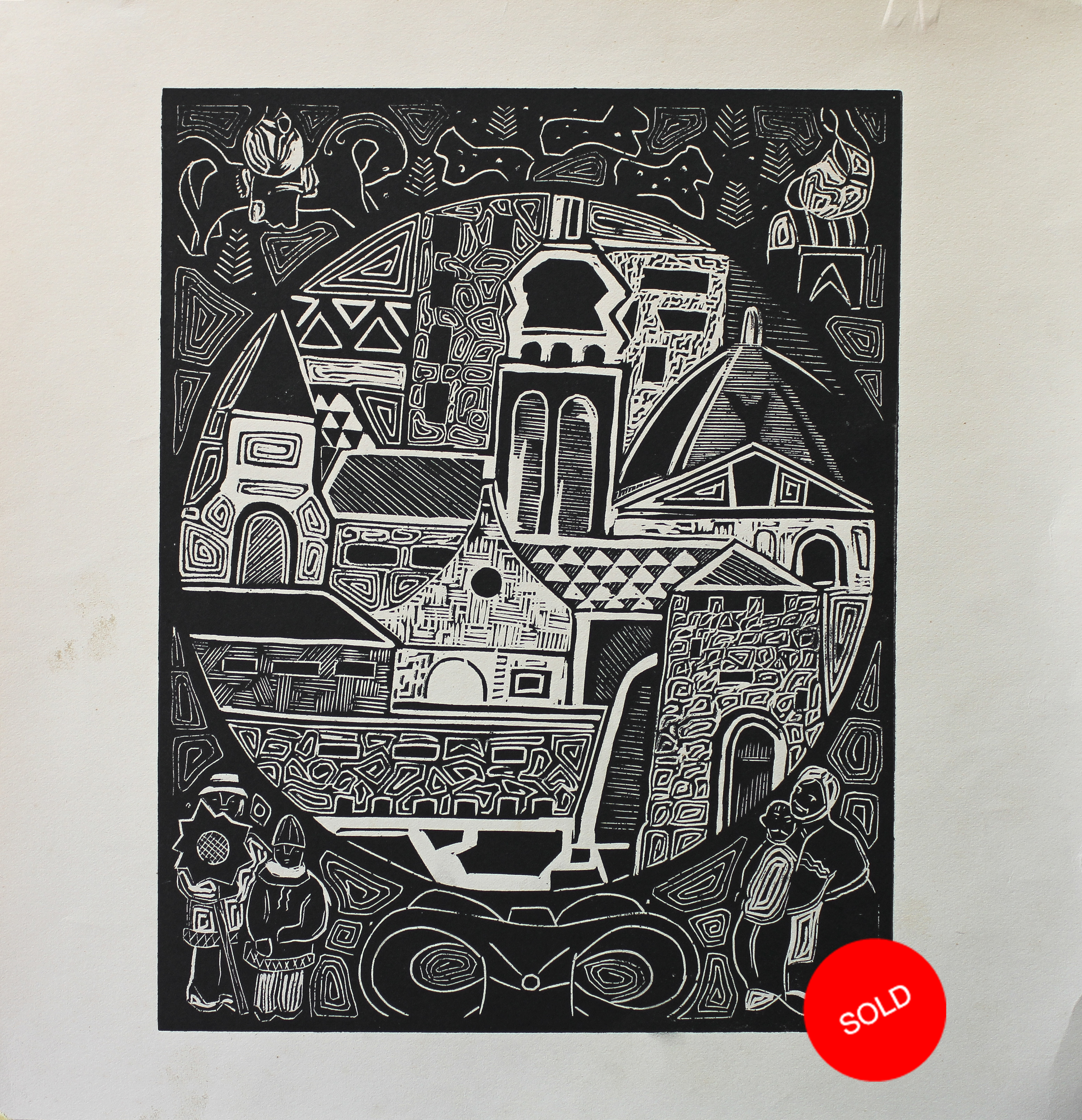 LOT #68 / «Christmas in Lviv», 1970s, 30x23cm, woodcut / $ 150