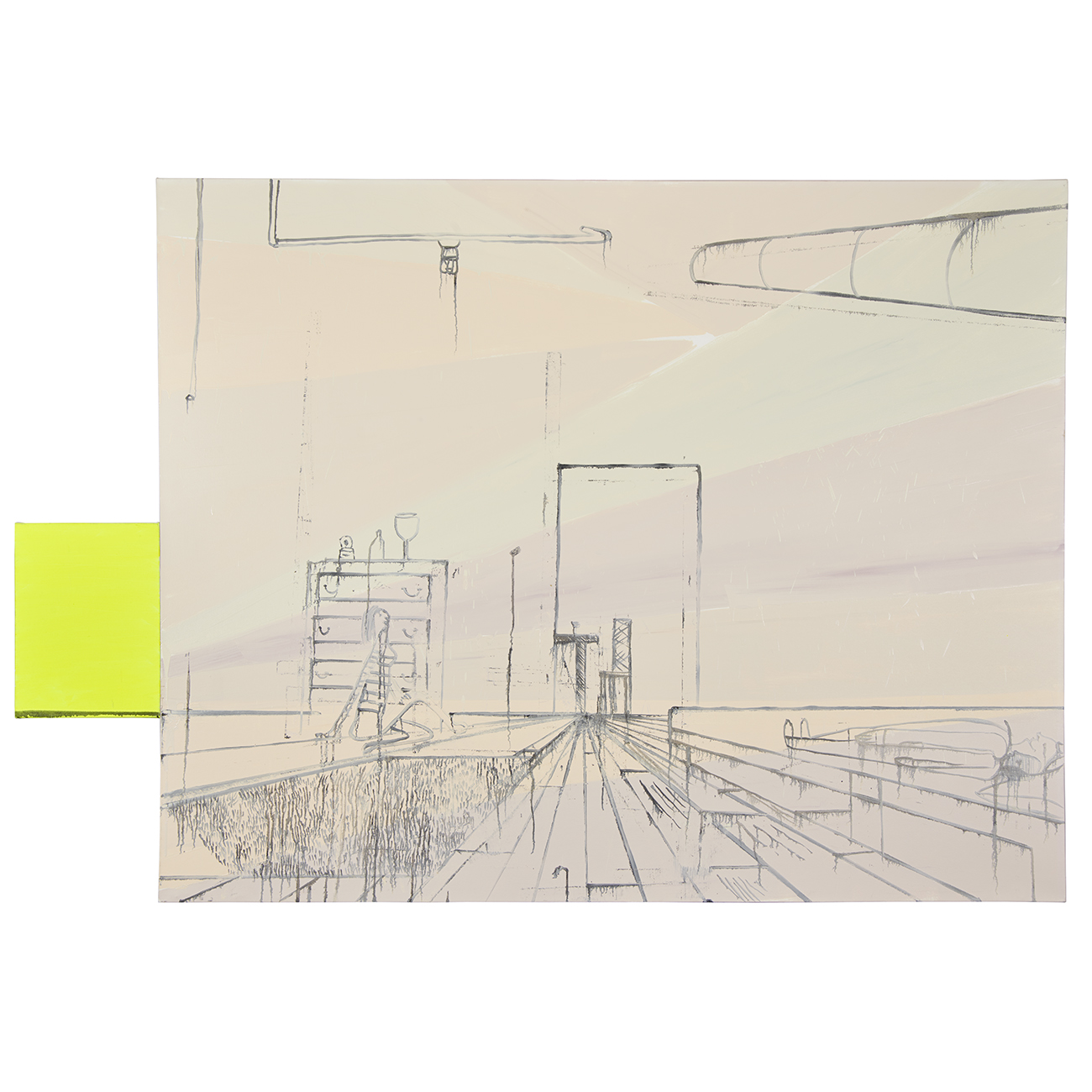 Bedroom in Perspective (in two parts), 201656 x 81 in.Oil on canvas