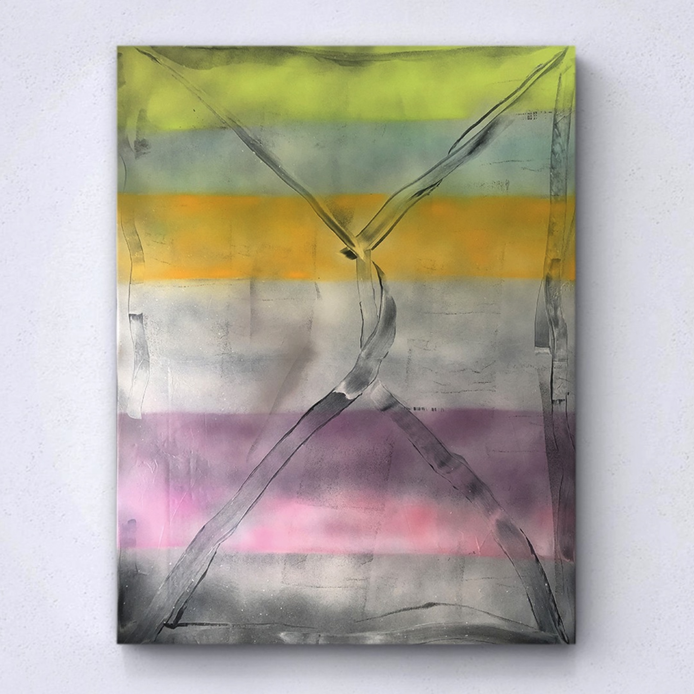 Crossing color fields - Acrylic and oil on fabric 113x85cm