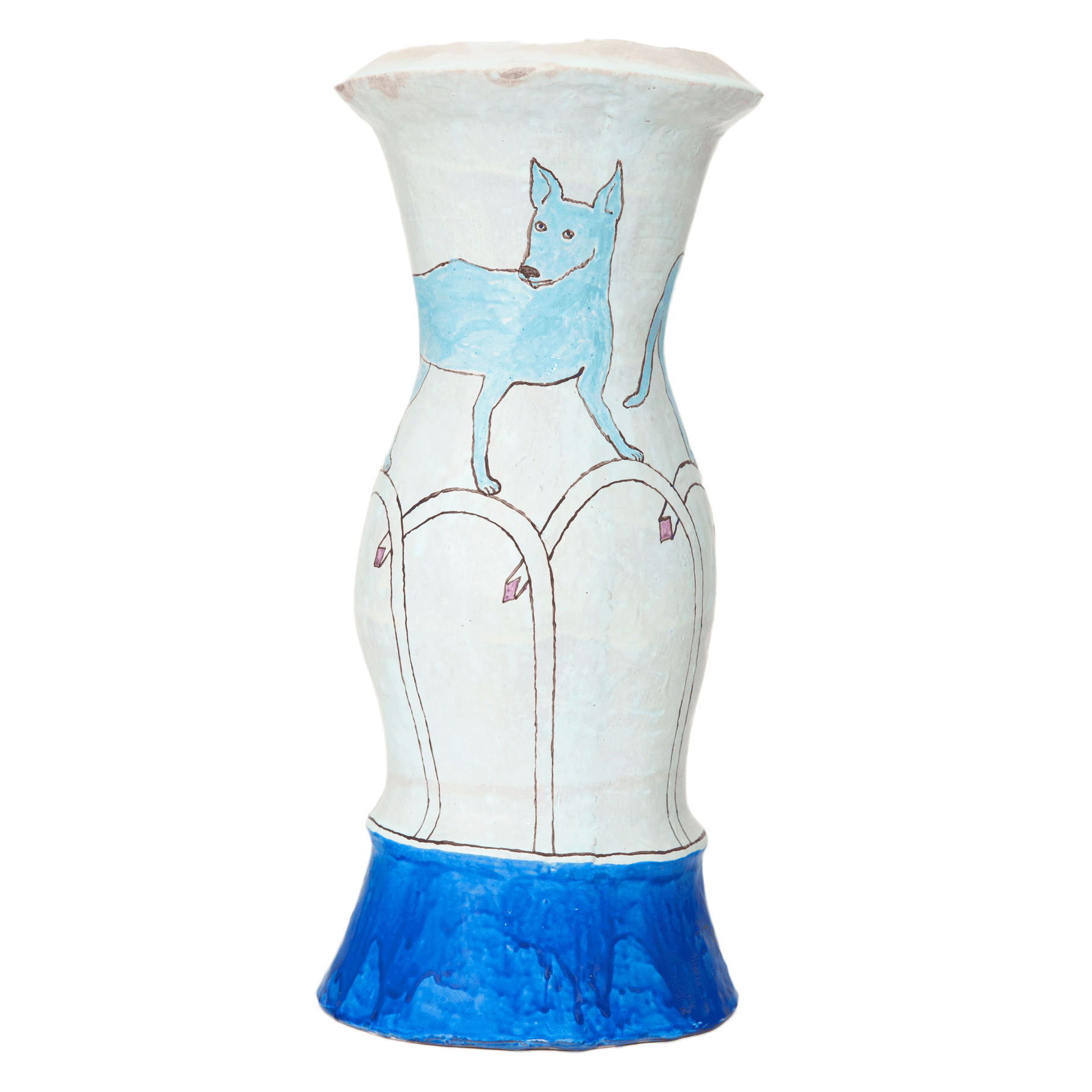 Vase 'Blue Dogs', 17.5.10Glazed ceramic stoneware