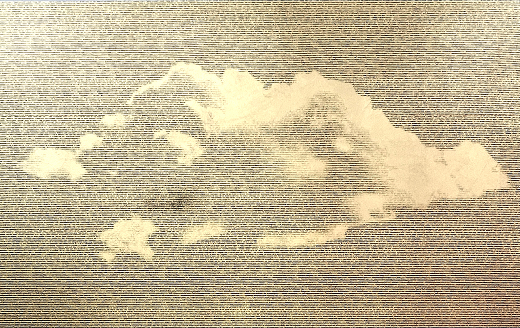 Data Cloud, 2022, 71x51cm (framed), screenprint on 23.5ct gold leaf