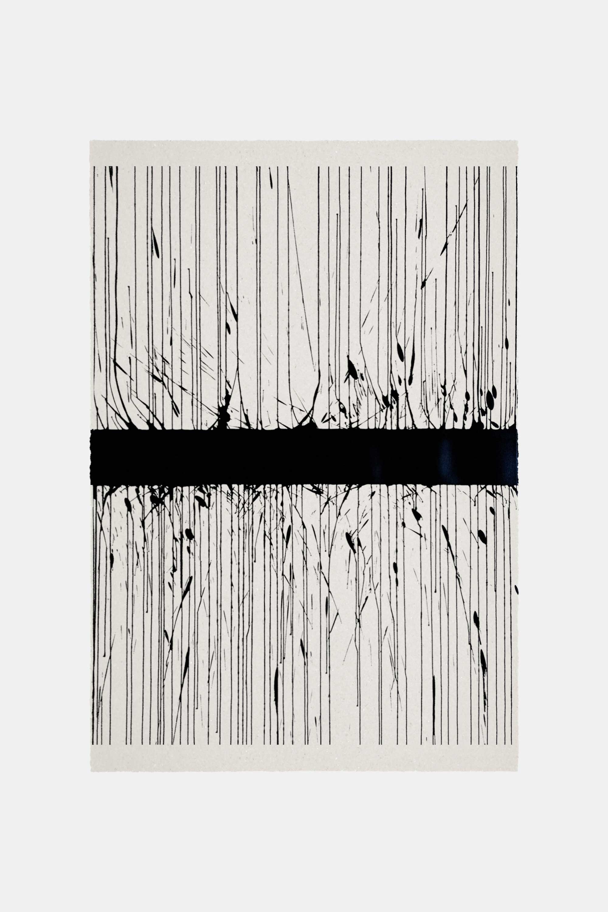 Two black lines, 2015. Acrylic paint on paper. 76&#160;×&#160;112&#160;cm.