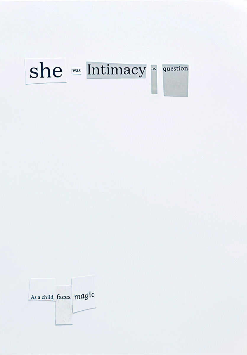 1/8 — EIGHT WORD COLLAGES.Akin to a Fluxus-type exercise, eight words or sections of text were pulled at random from a collection of cut-out text from print publications and then organized to create each piece.Found text on bristol A5 paper 5.8" x 8.3".