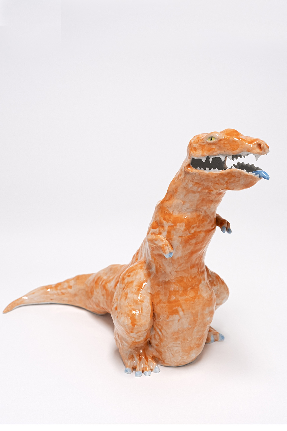 YVONNE ROGENMOSER, Dinosaurier (Vase), 2020 Porcelain, underglaze paint, transparent glaze