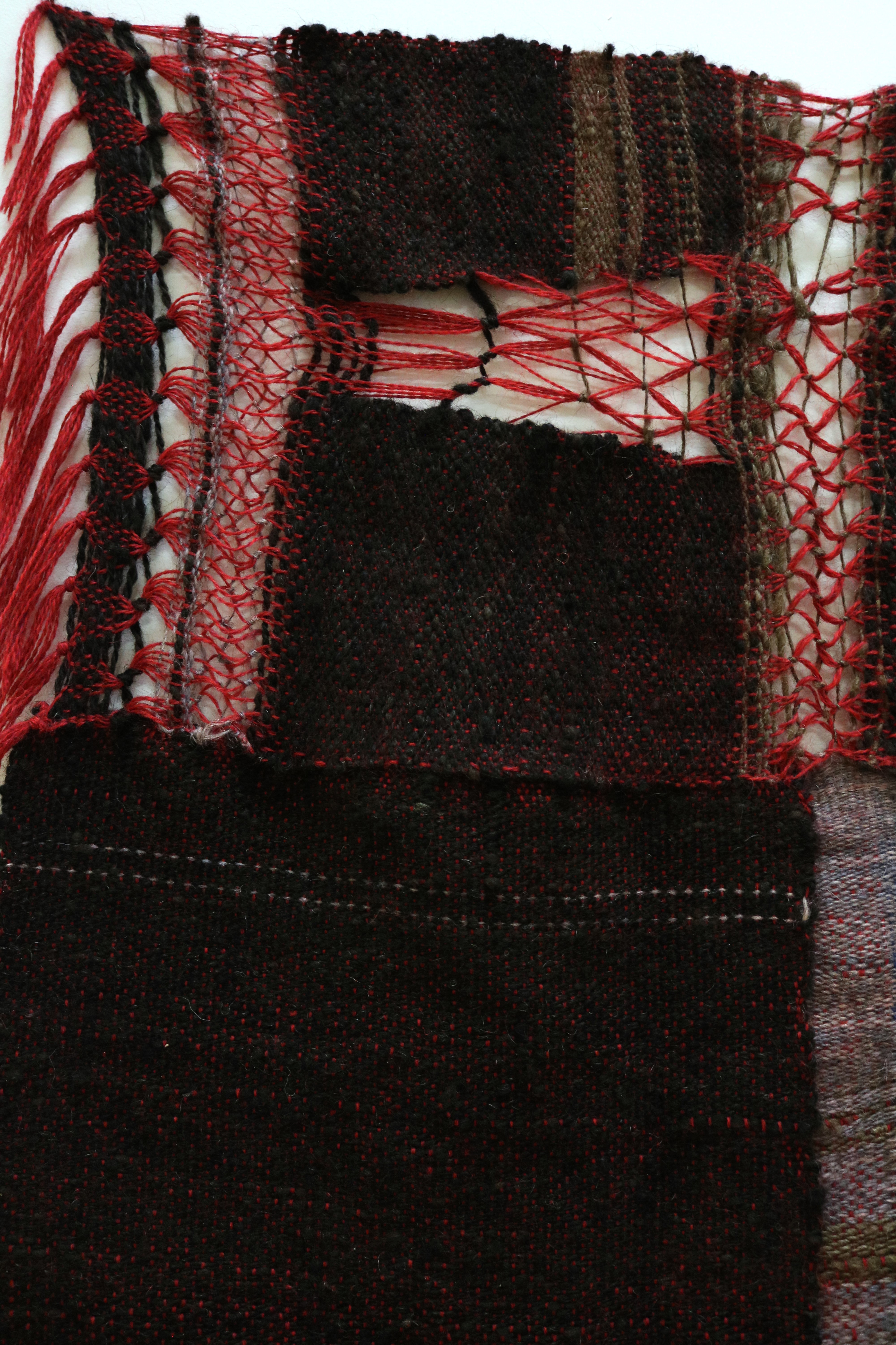 blood and dirt, wool and cotton, 2024 (detail)