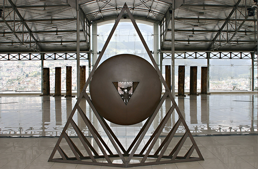 Guardian Solar III, 1997.  Steel with a rust patina 107 x 106 x 32 inches
