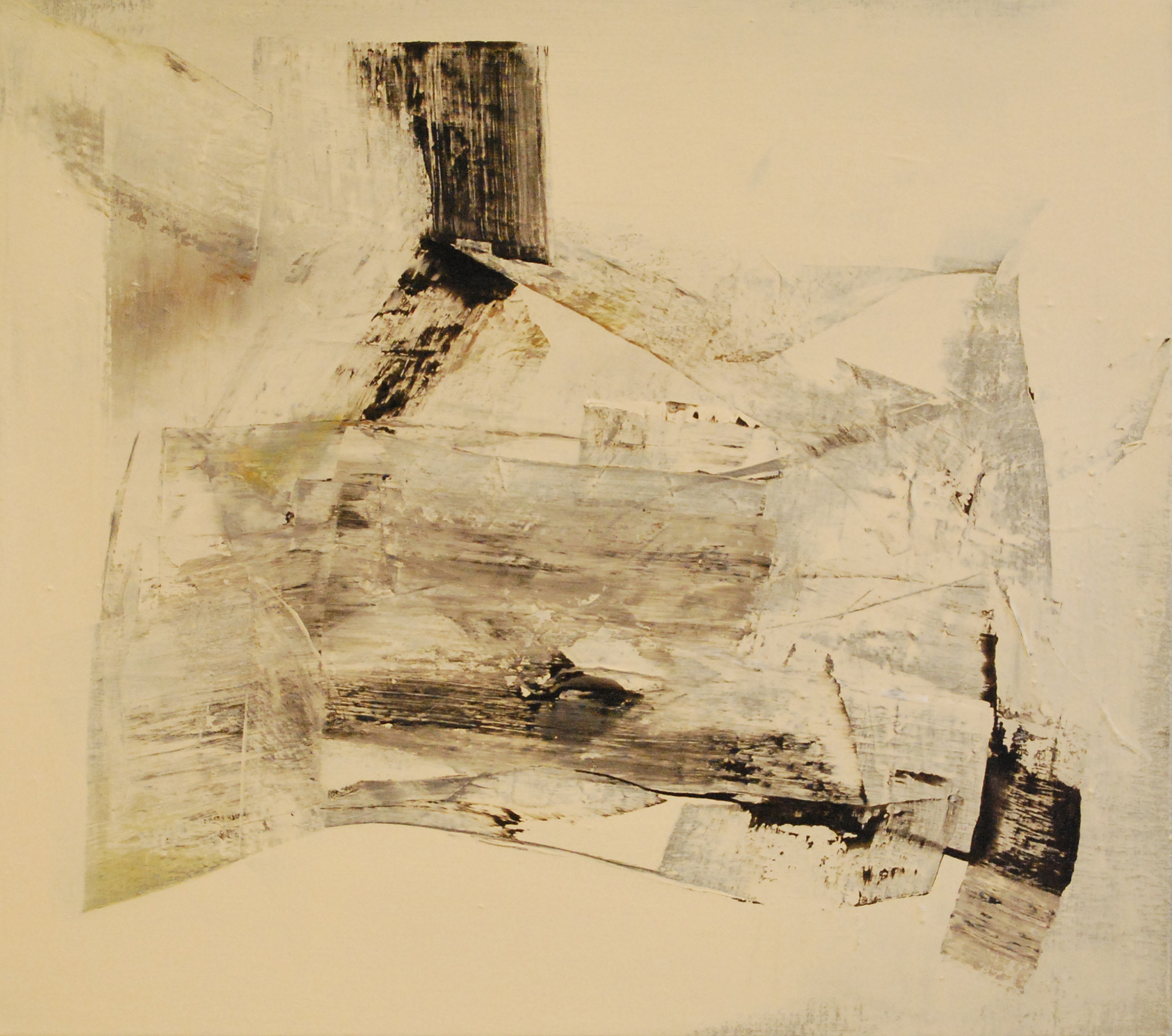 Im Gebirge II – 2011, Tusche und Acryl auf Leinwand, 75 x 85 cm